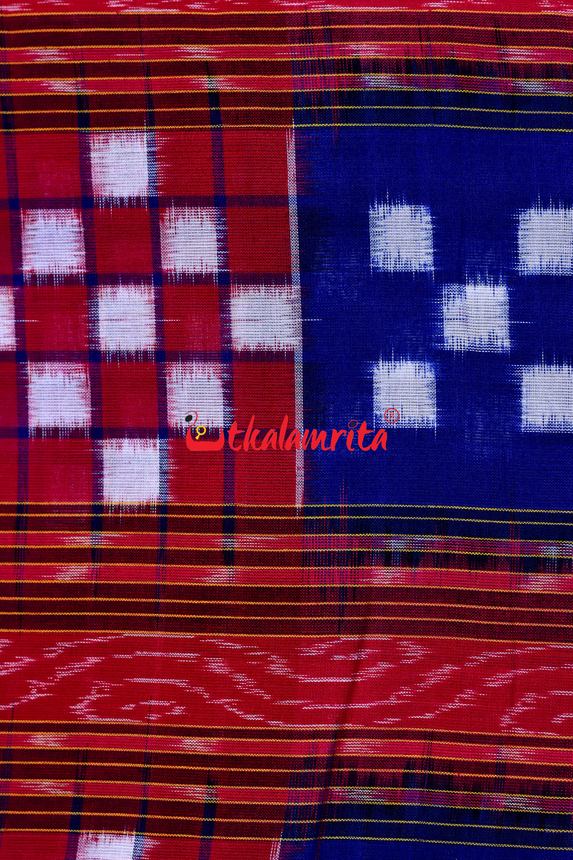 5 Kuthi Bichitrapuri Red Blue (Fabric)
