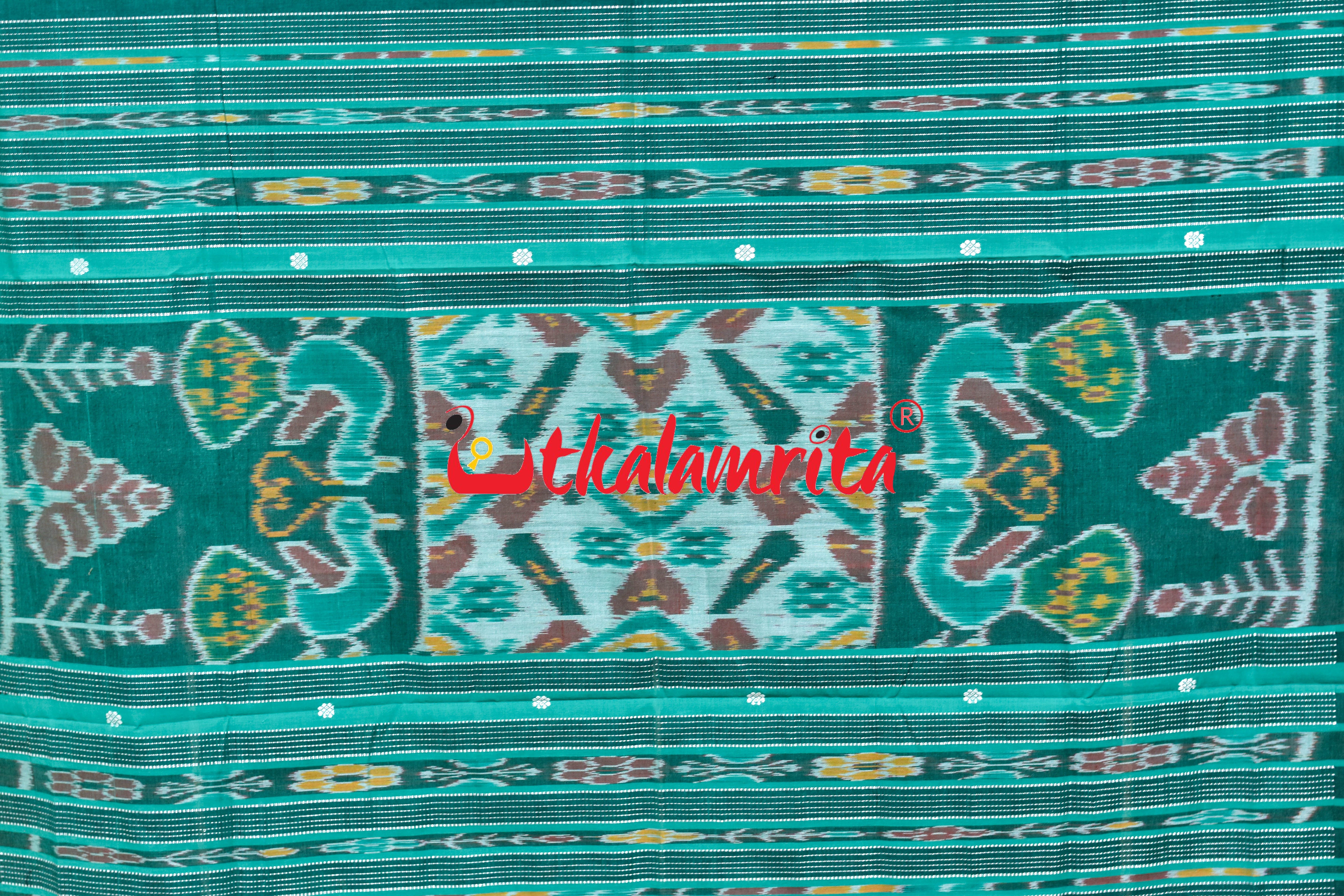 Green Double Border Doby Pittala Single Cotton Saree