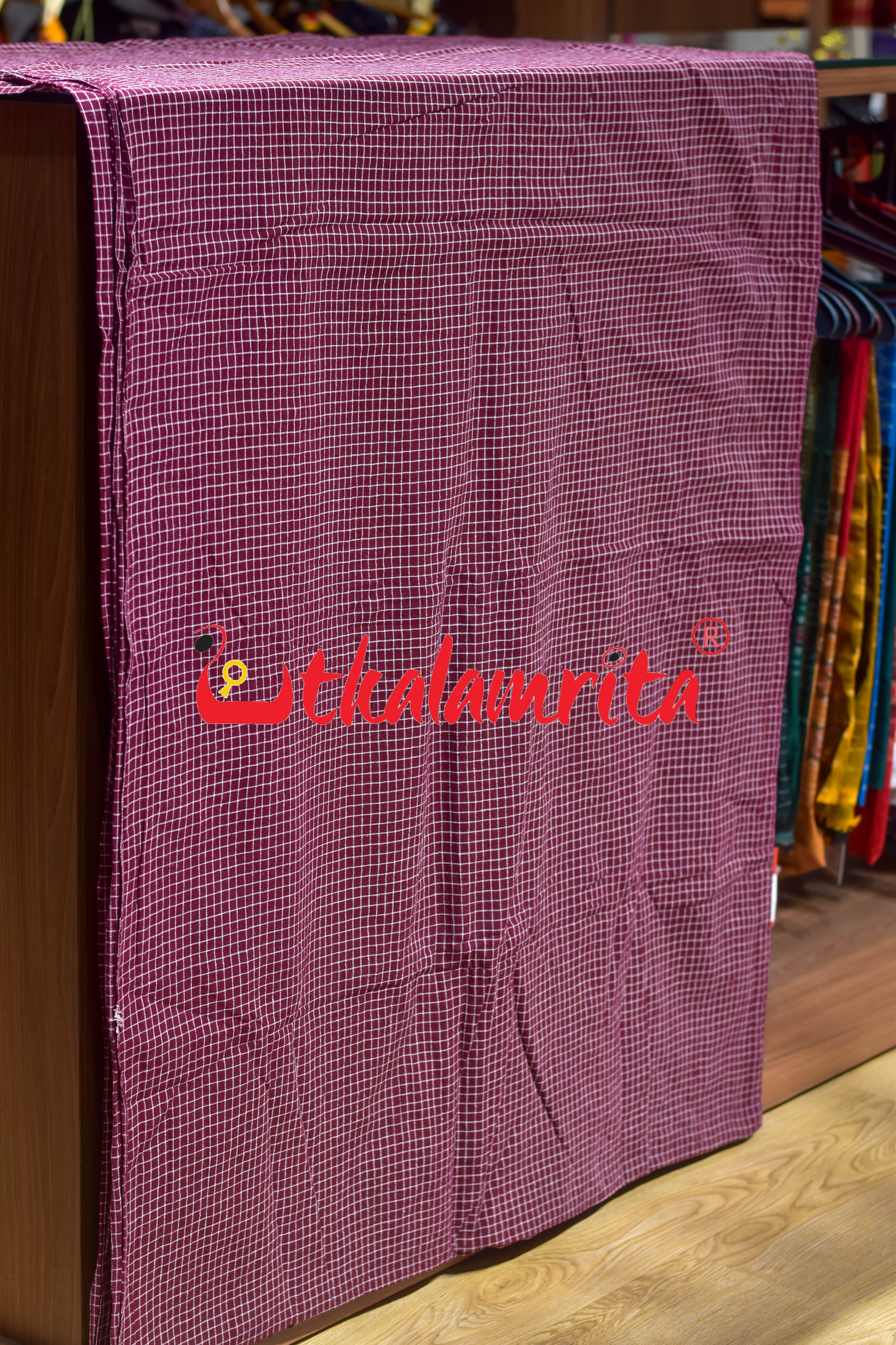 Maroon Check Kotpad (Fabric)