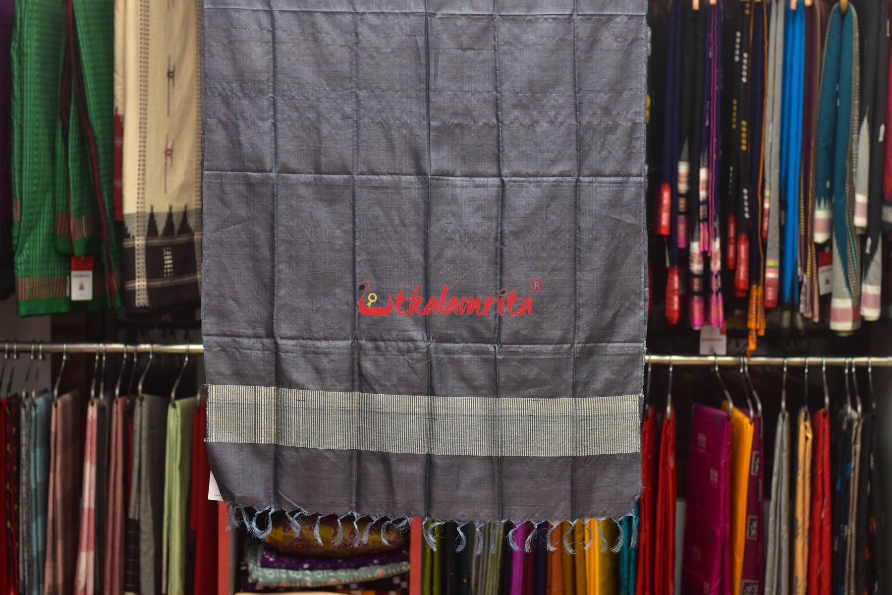 Ash Grey Dia Tussar (Stole)