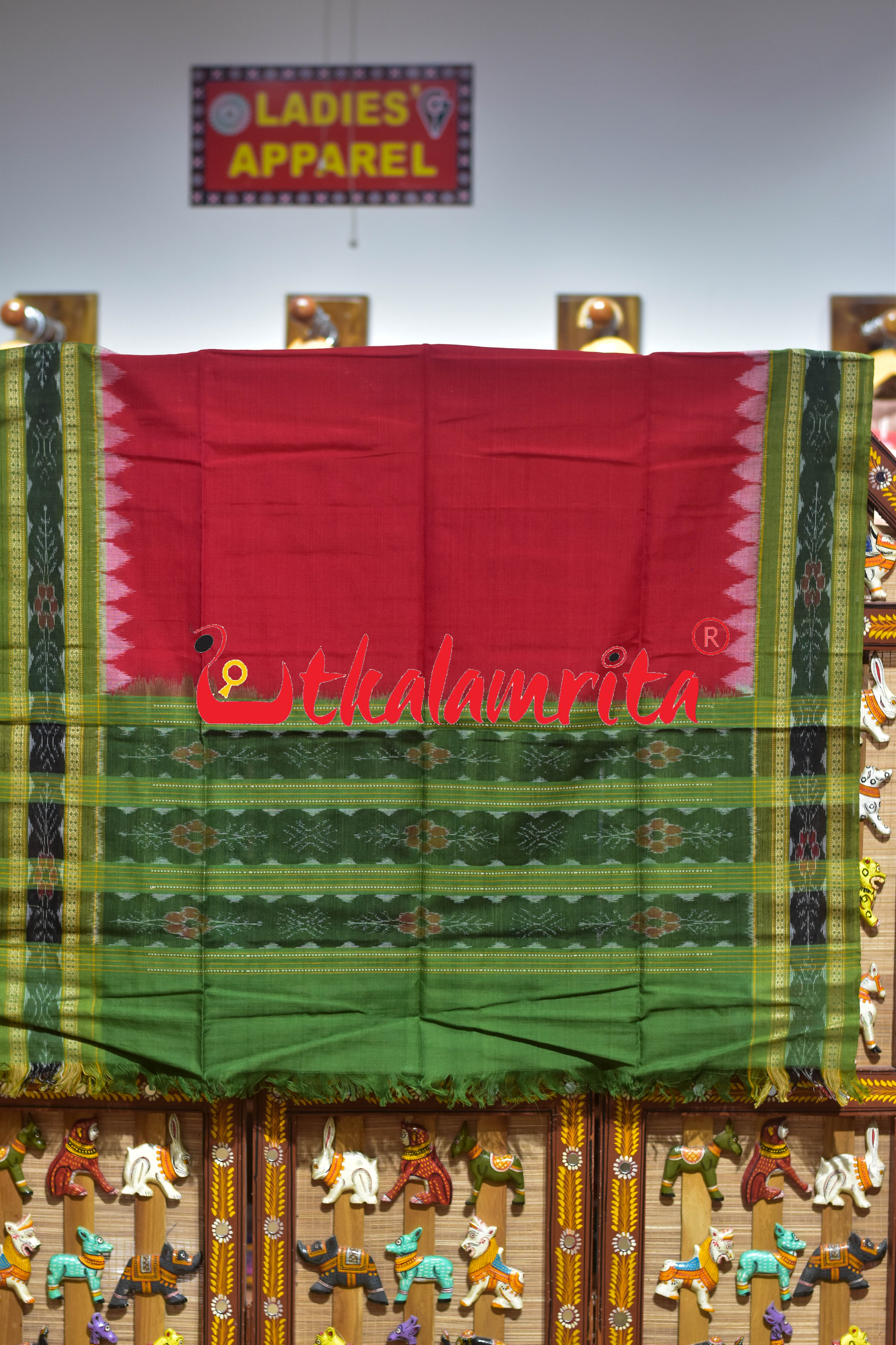 Mehendi Green Sree Jantra Sambalpuri Cotton Dress Set