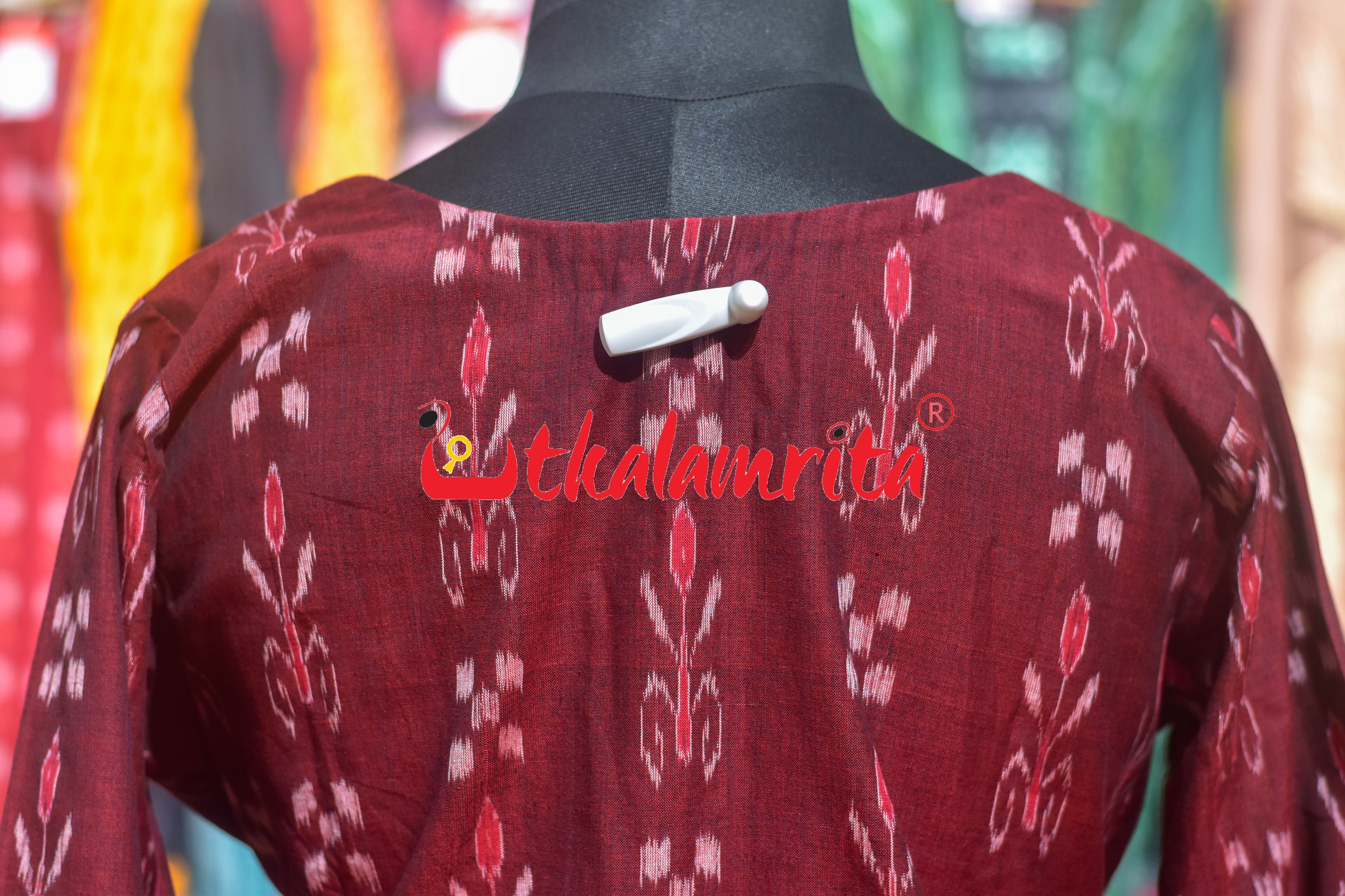 Maroon Kadha Total Pasapli (Ladies Kurta)