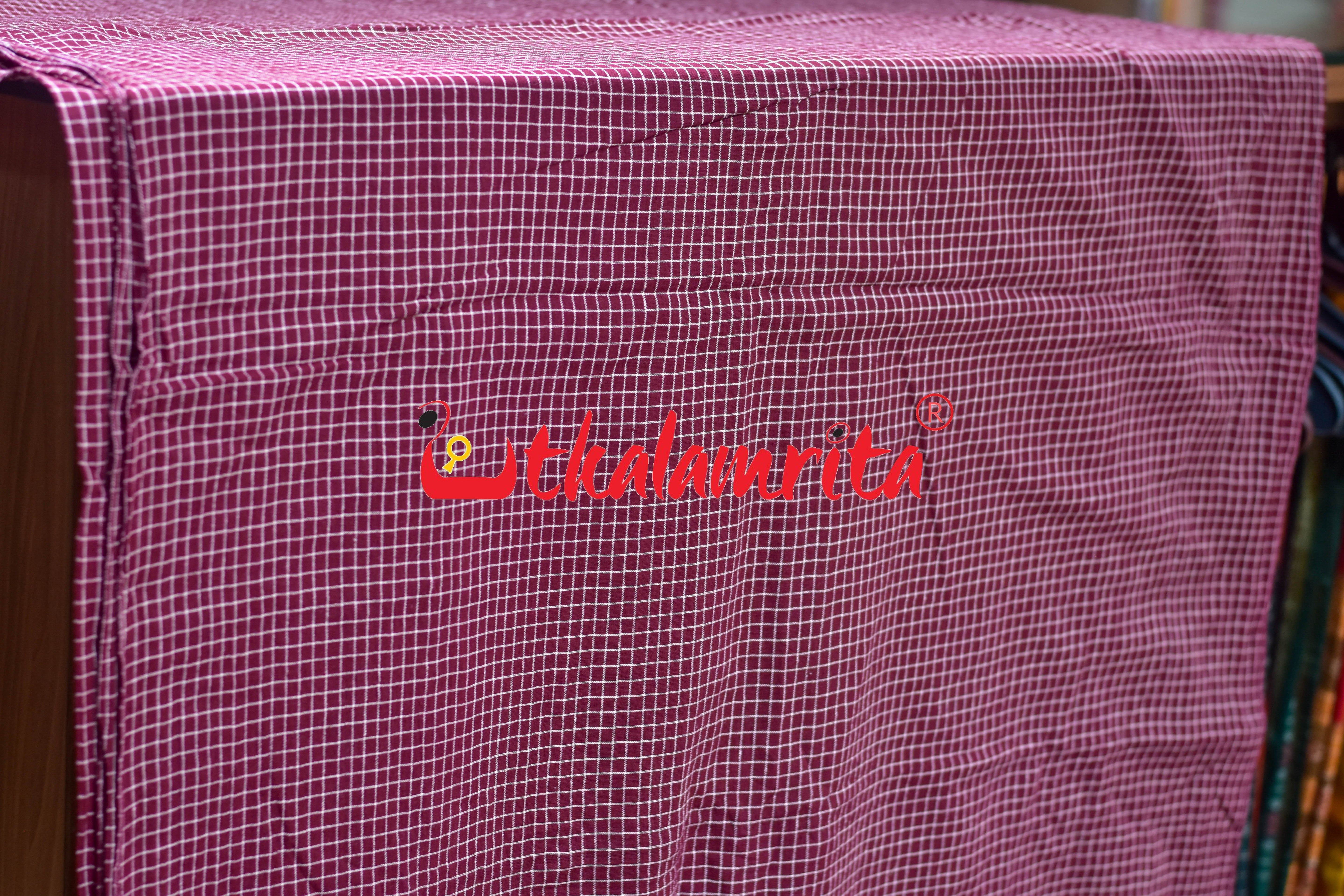 Maroon Check Kotpad (Fabric)