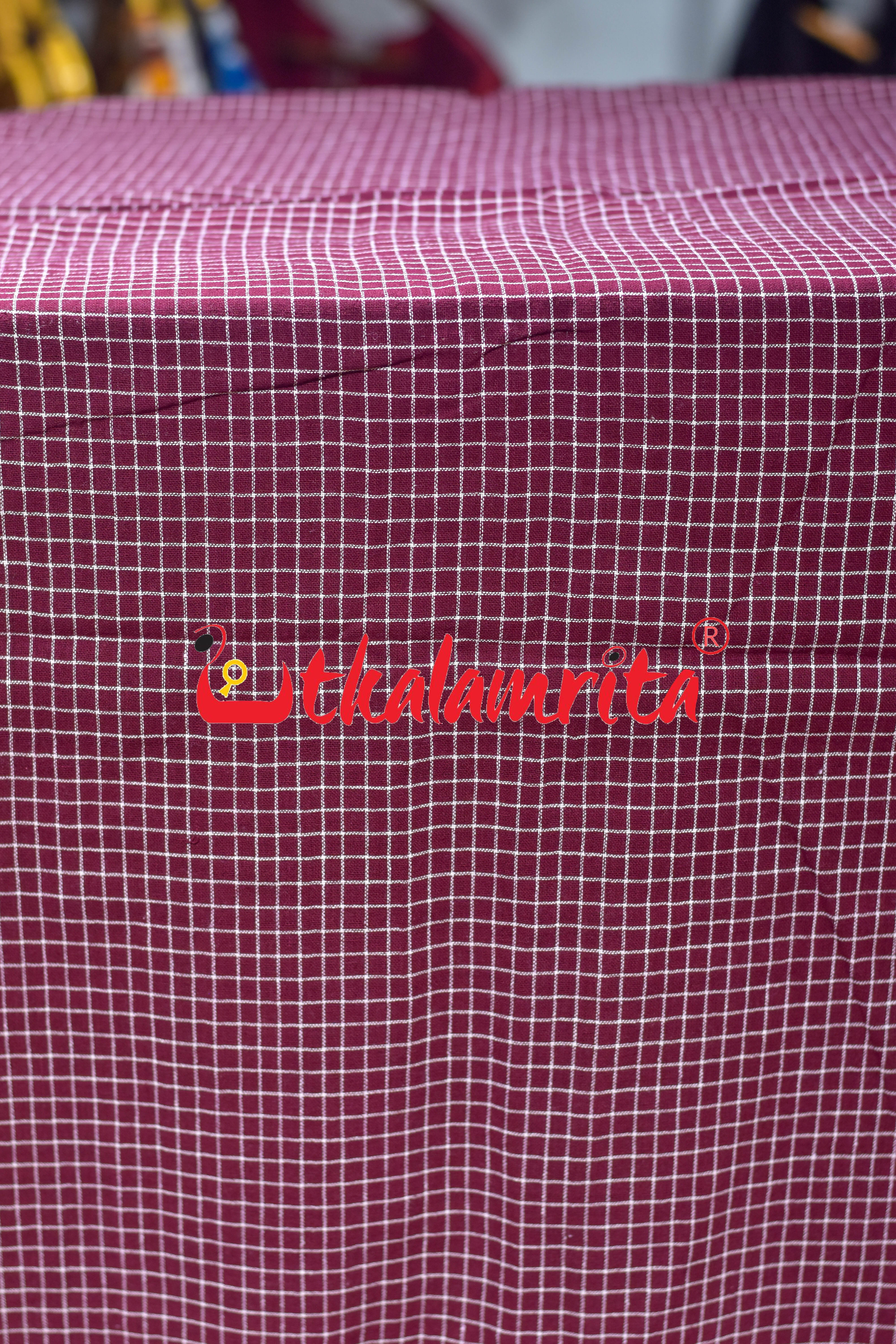 Maroon Check Kotpad (Fabric)