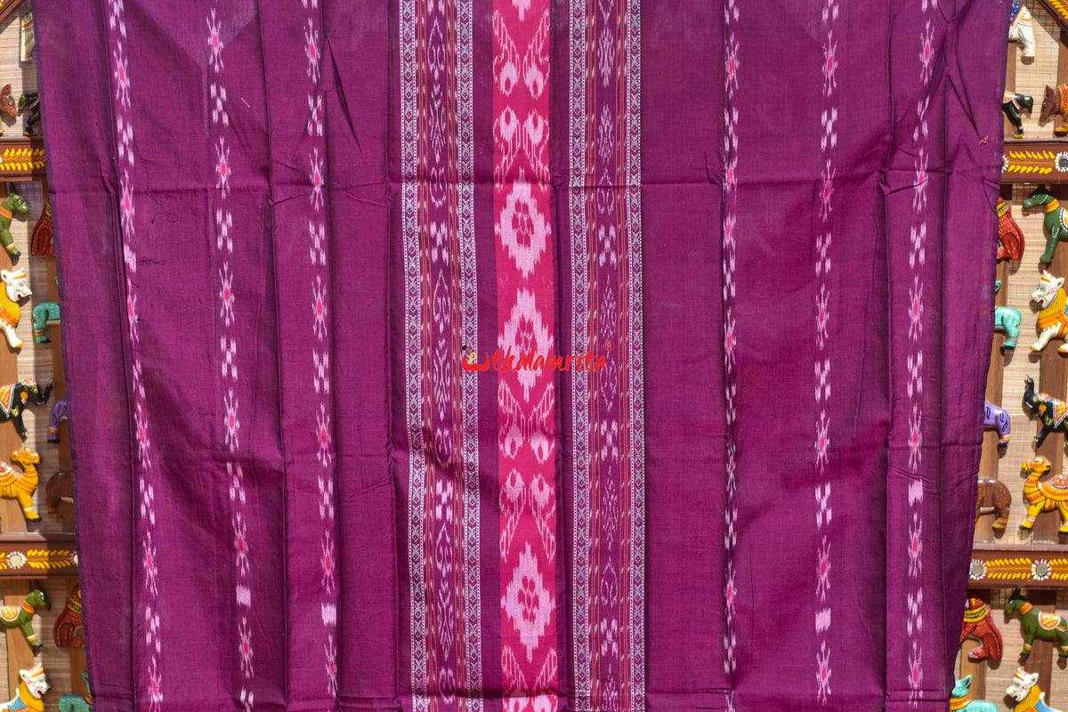Magenta Golden Middle Sankha Chakra Design Dress Set