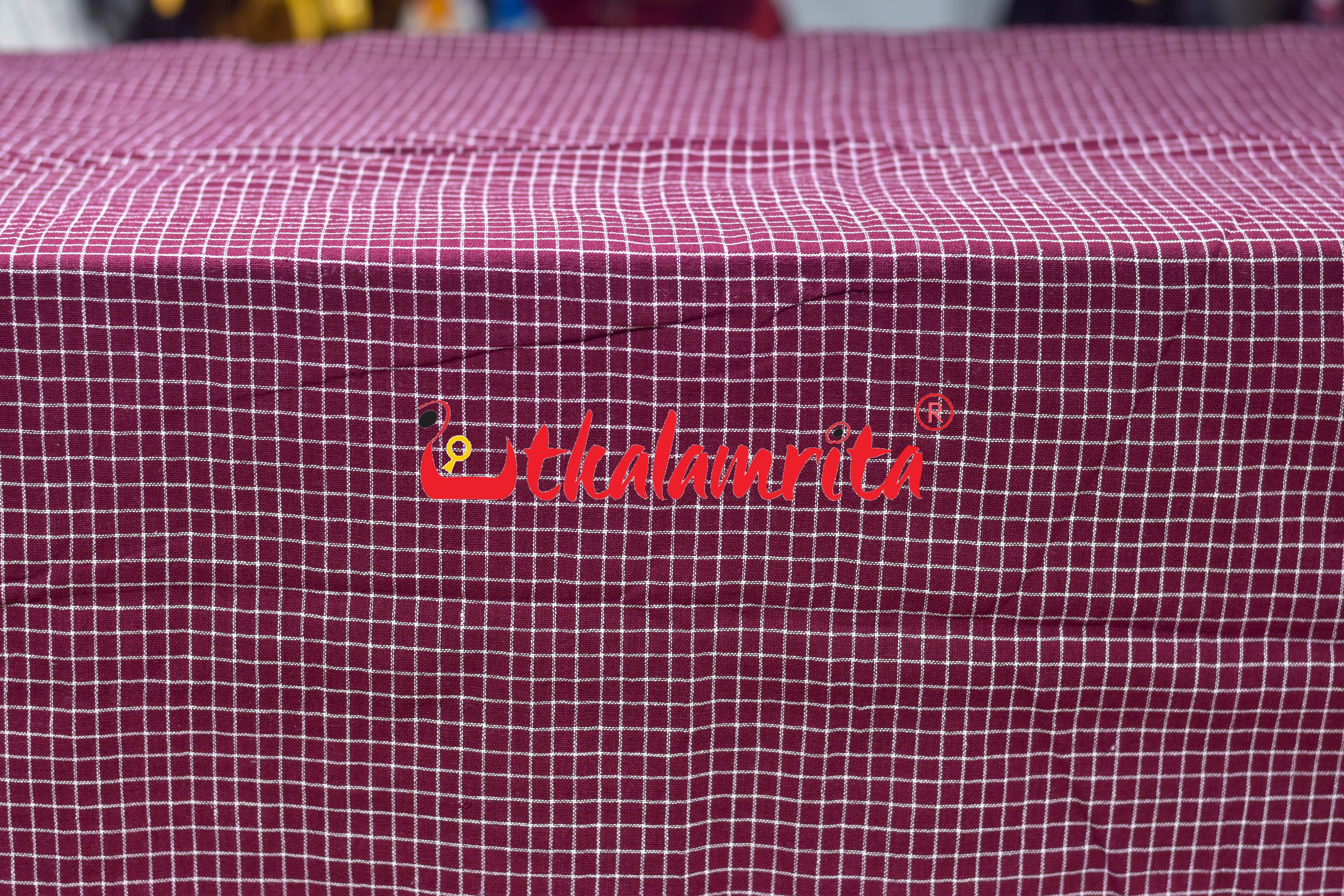 Maroon Check Kotpad (Fabric)