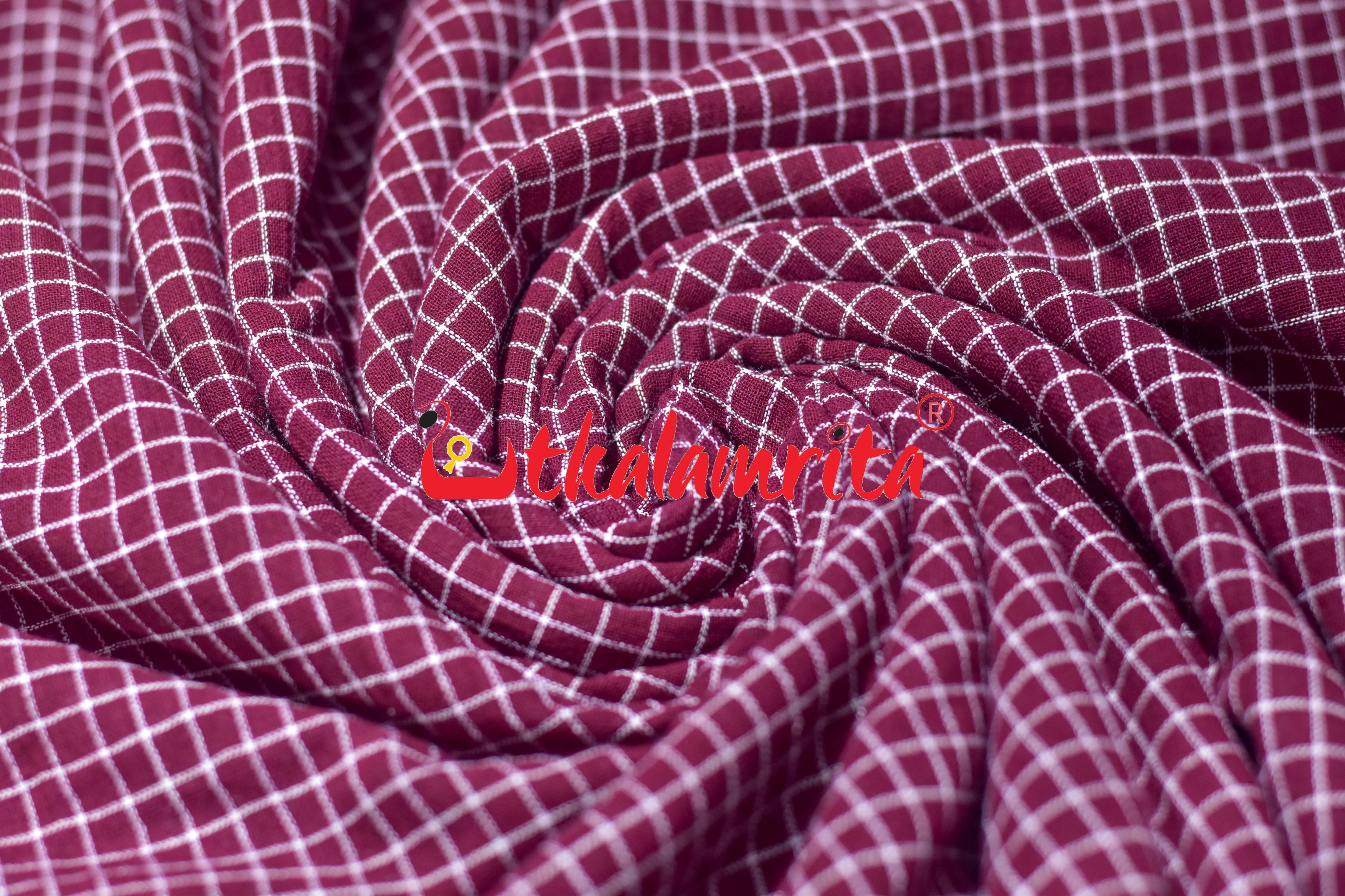 Maroon Check Kotpad (Fabric)