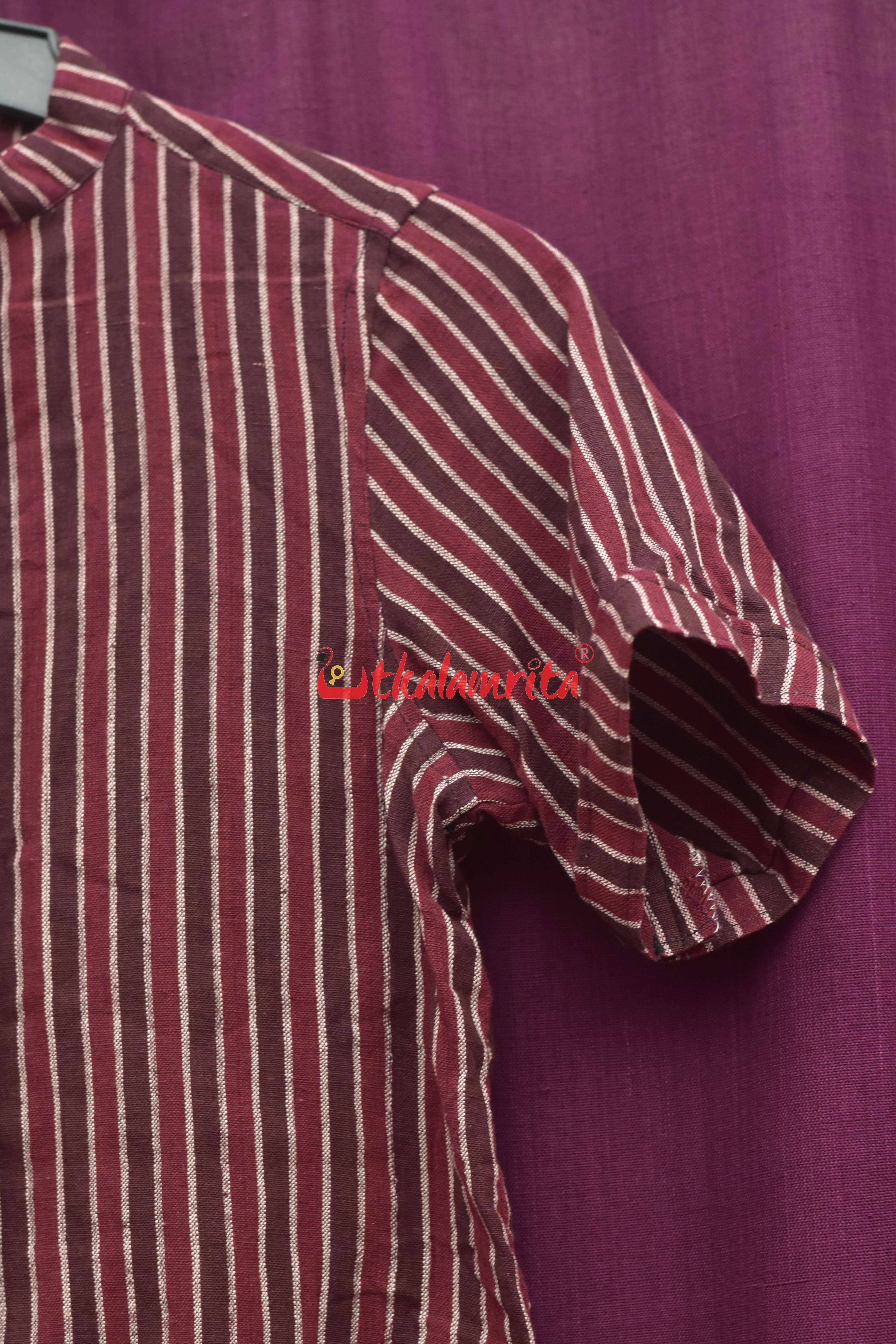 Maroon Coffee Lines Kotpad (kids Shirt)