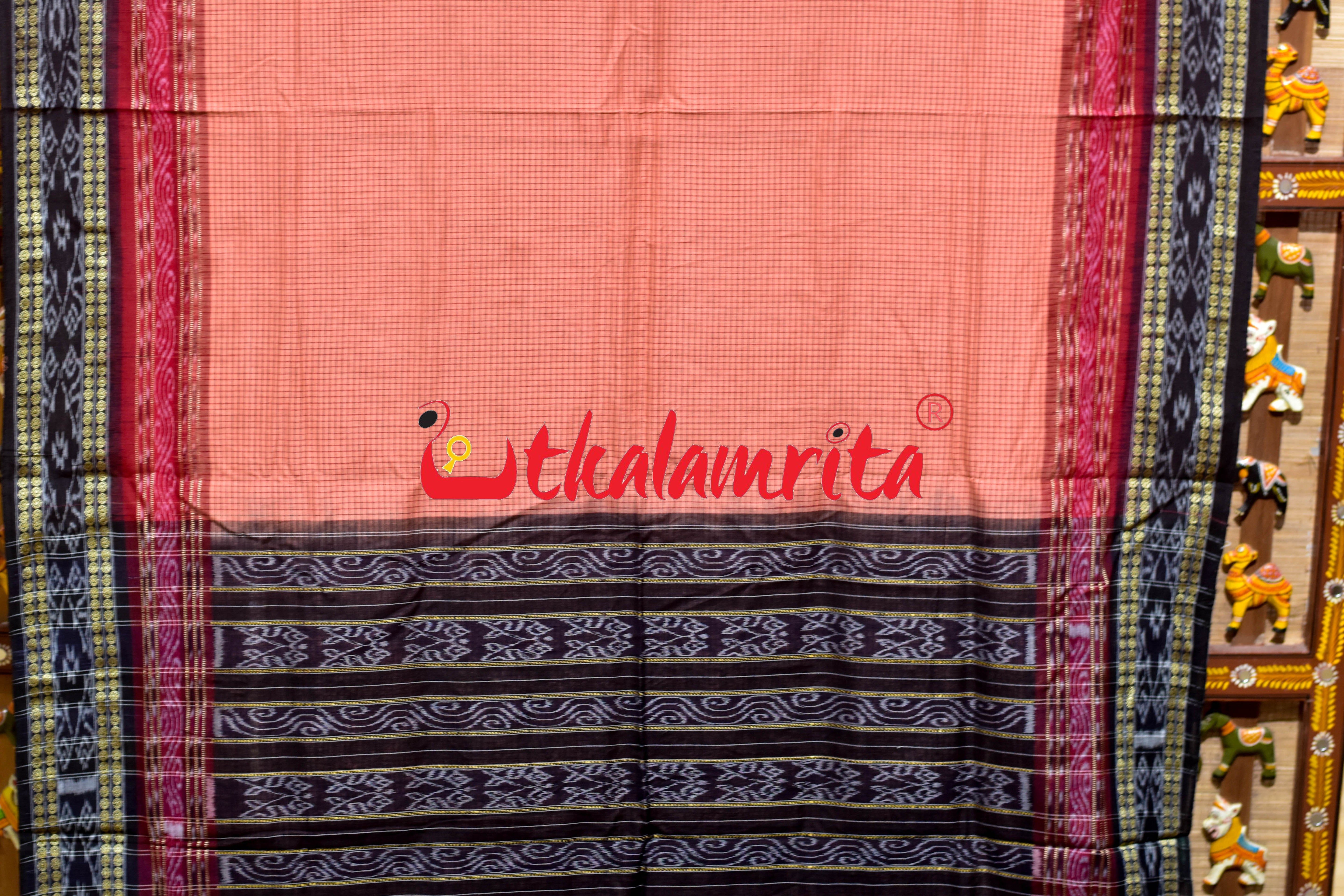 Peach Sachipar Khandua Cotton Saree