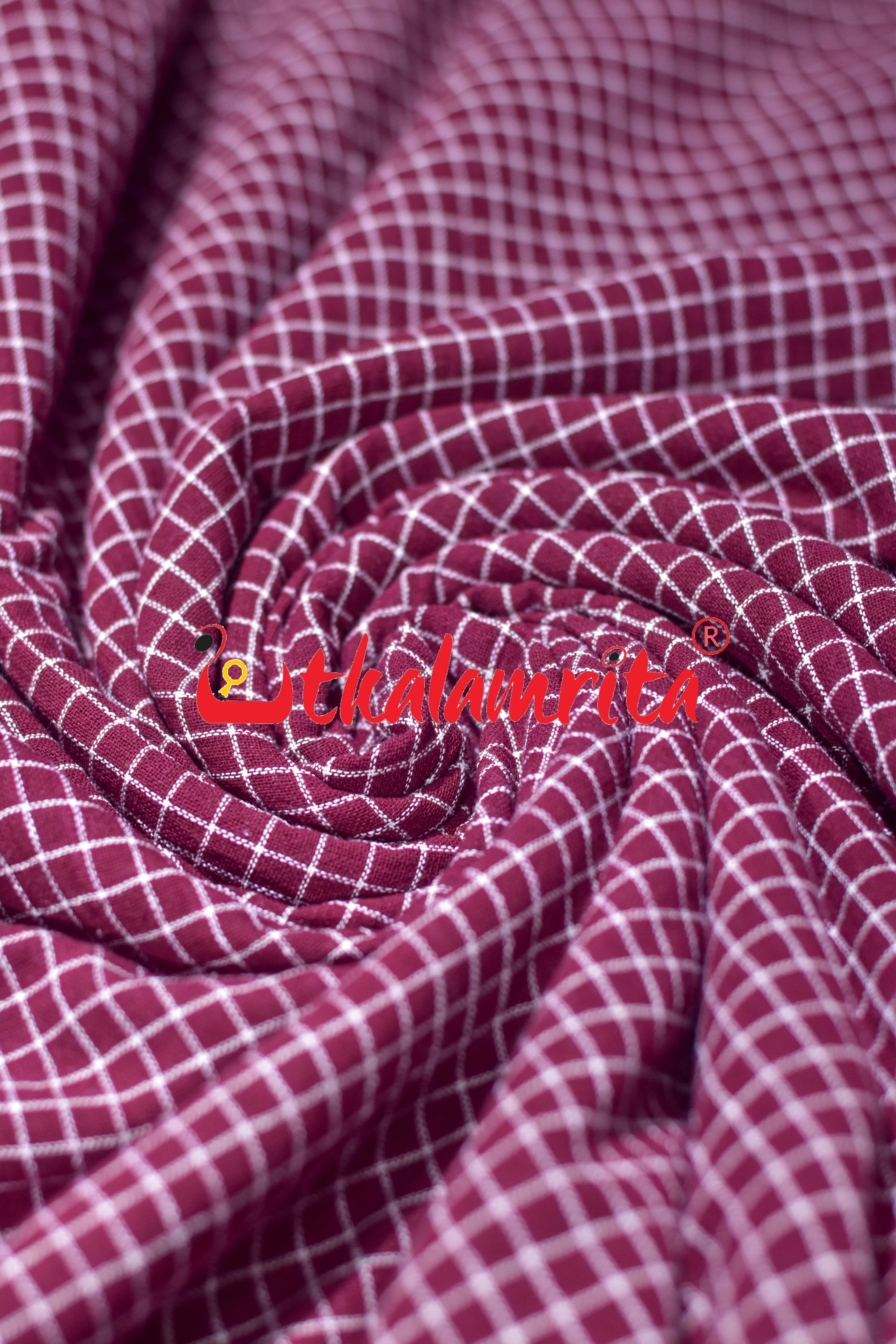 Maroon Check Kotpad (Fabric)