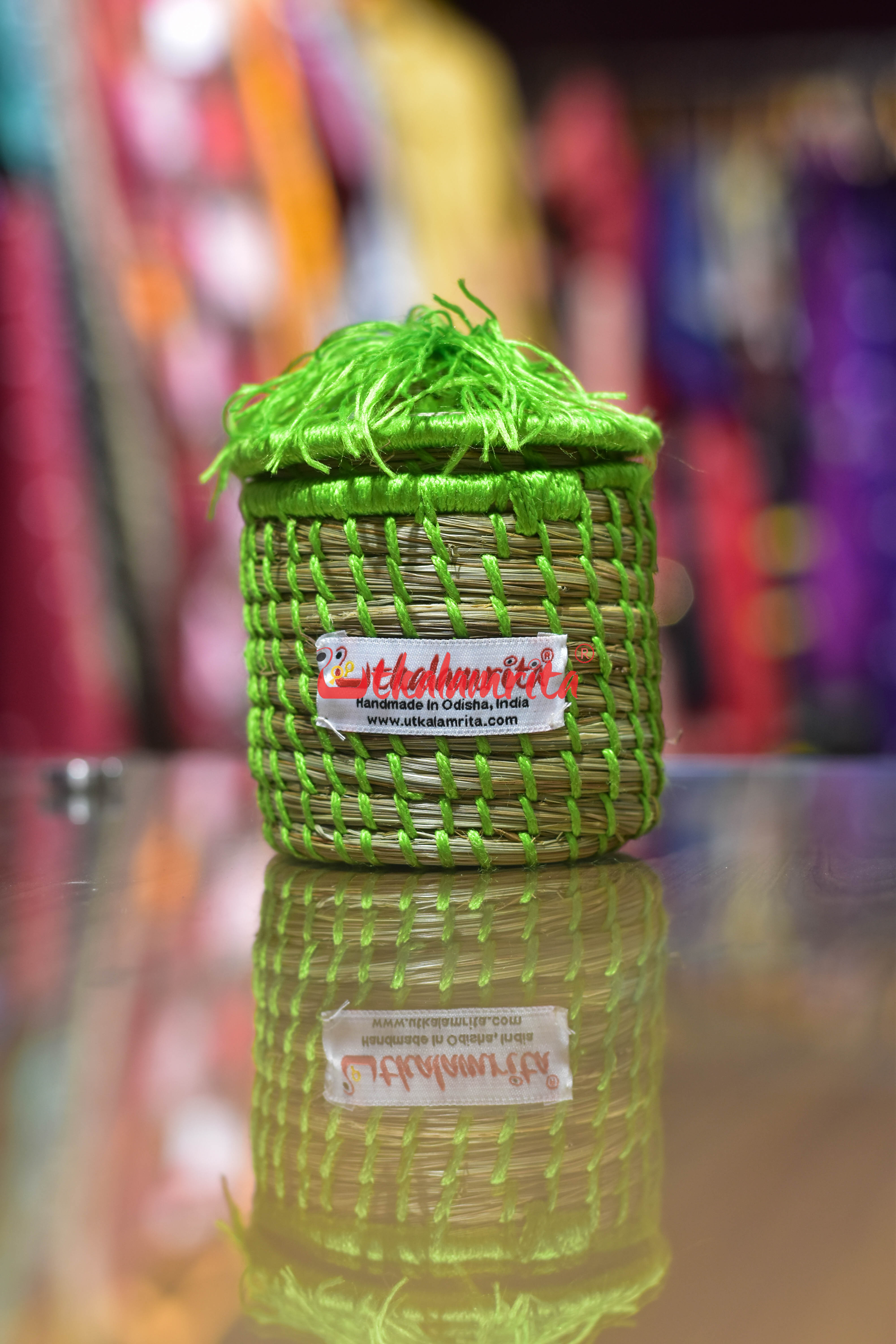 Sabai Grass Chuti Thread Jewellery Box Green