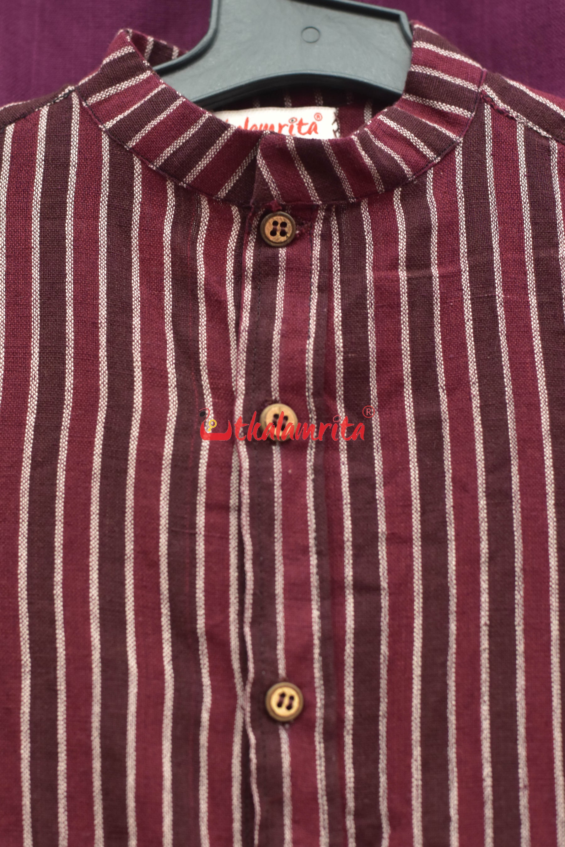 Maroon Coffee Lines Kotpad (kids Shirt)
