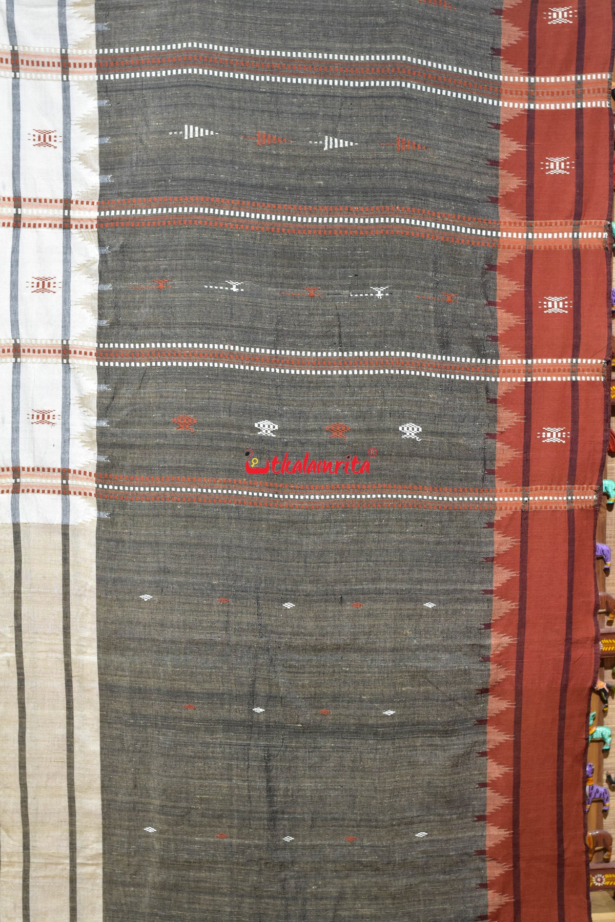 Antique Bronze Ganga Jamuna Kotpad Tussar Saree
