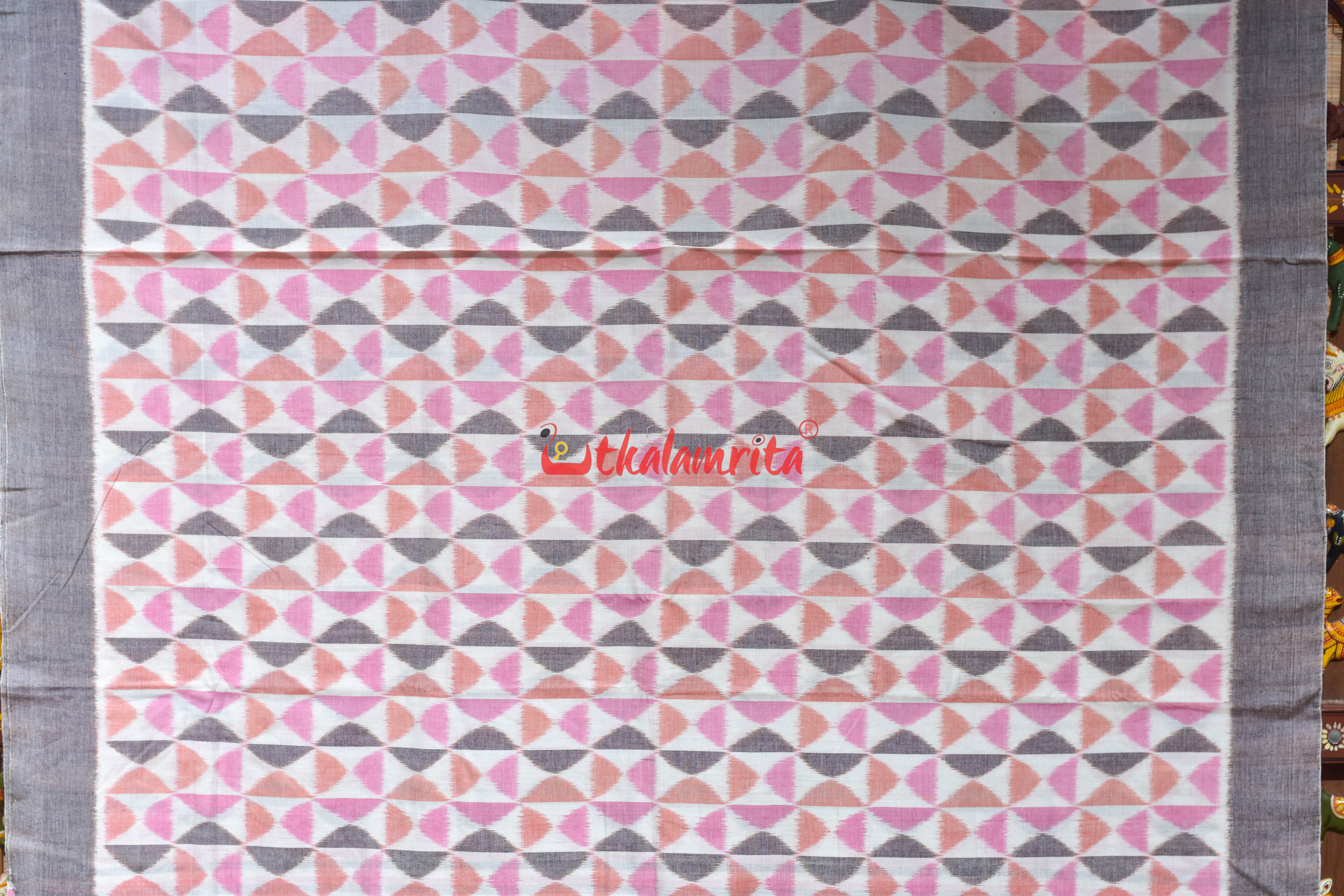 Pink Optical Illusions Patli Khandua Cotton Saree