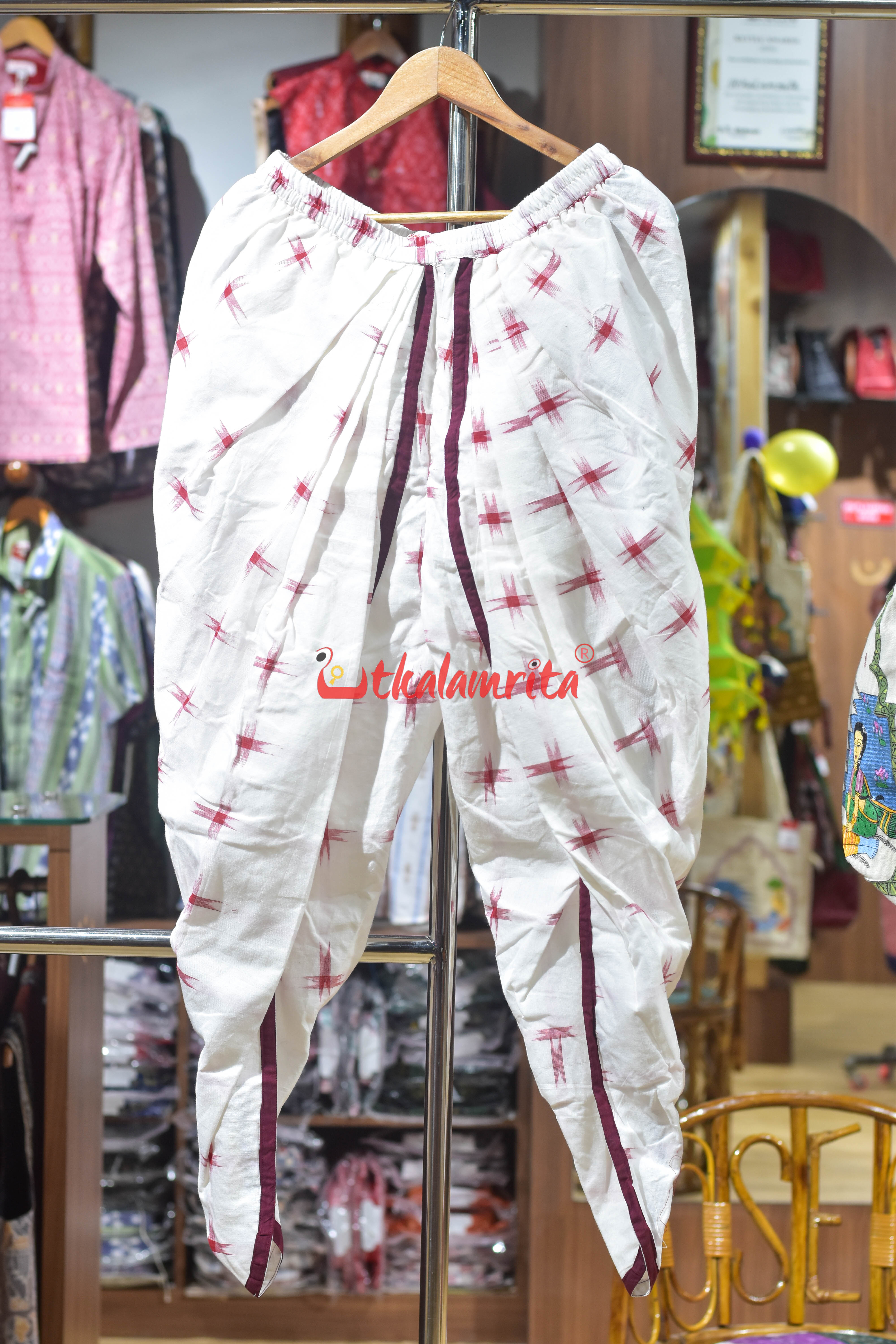 White with Red Star (Ladies' Tulip Pant)