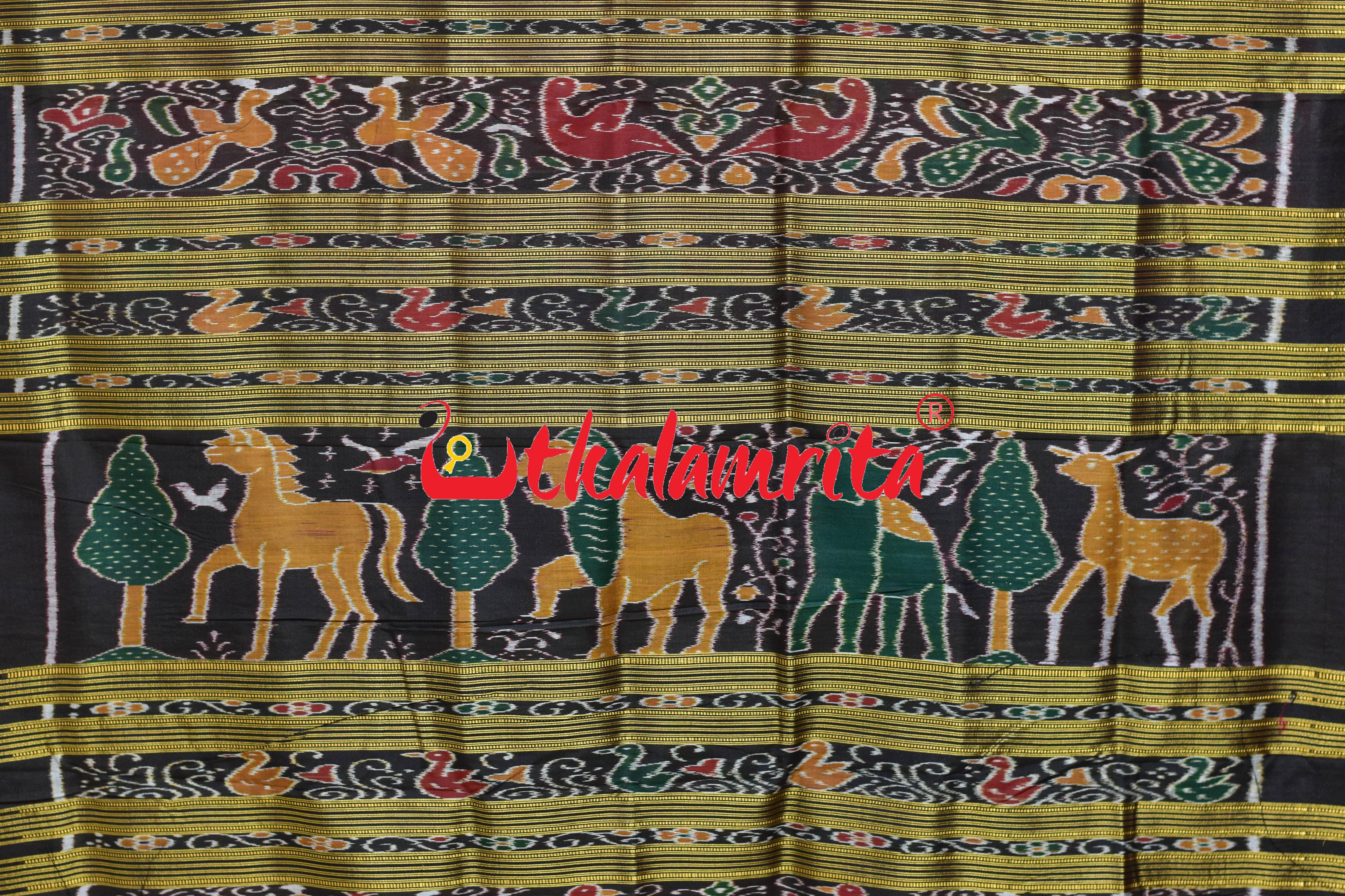 Maroon Black Pasapali Border Nabakothi Silk Saree