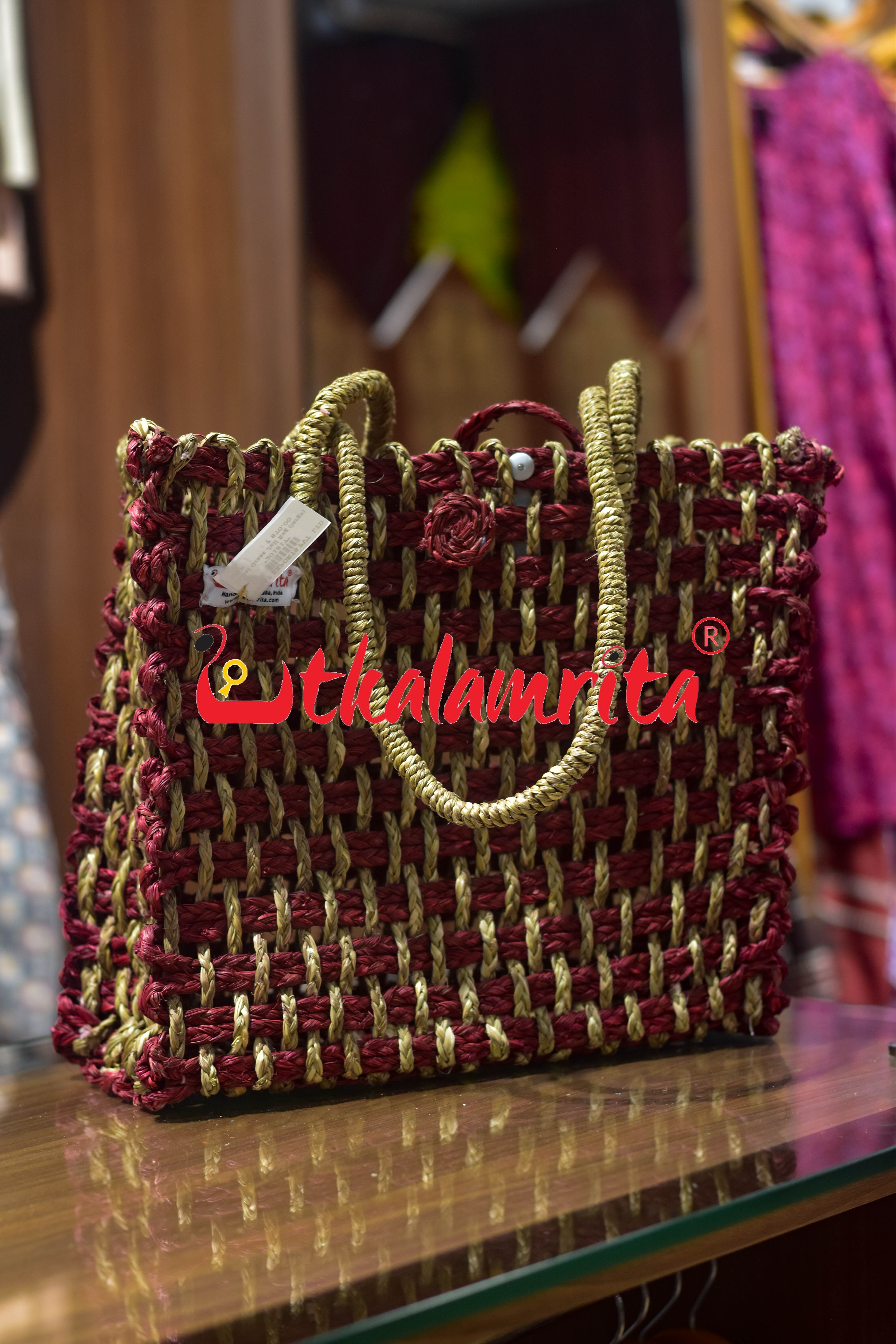 Sabai Grass Jali Bag (large)