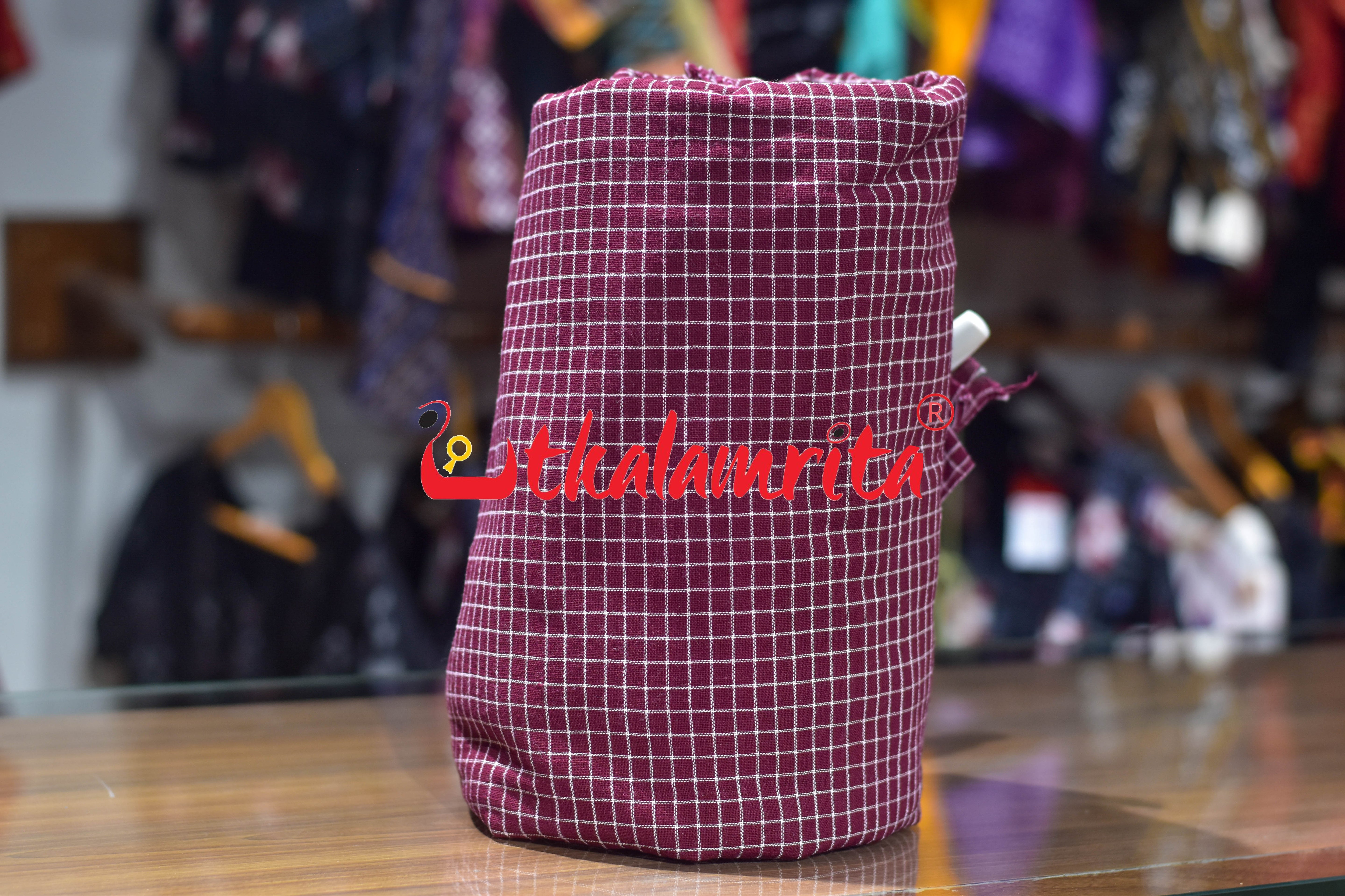 Maroon Check Kotpad (Fabric)