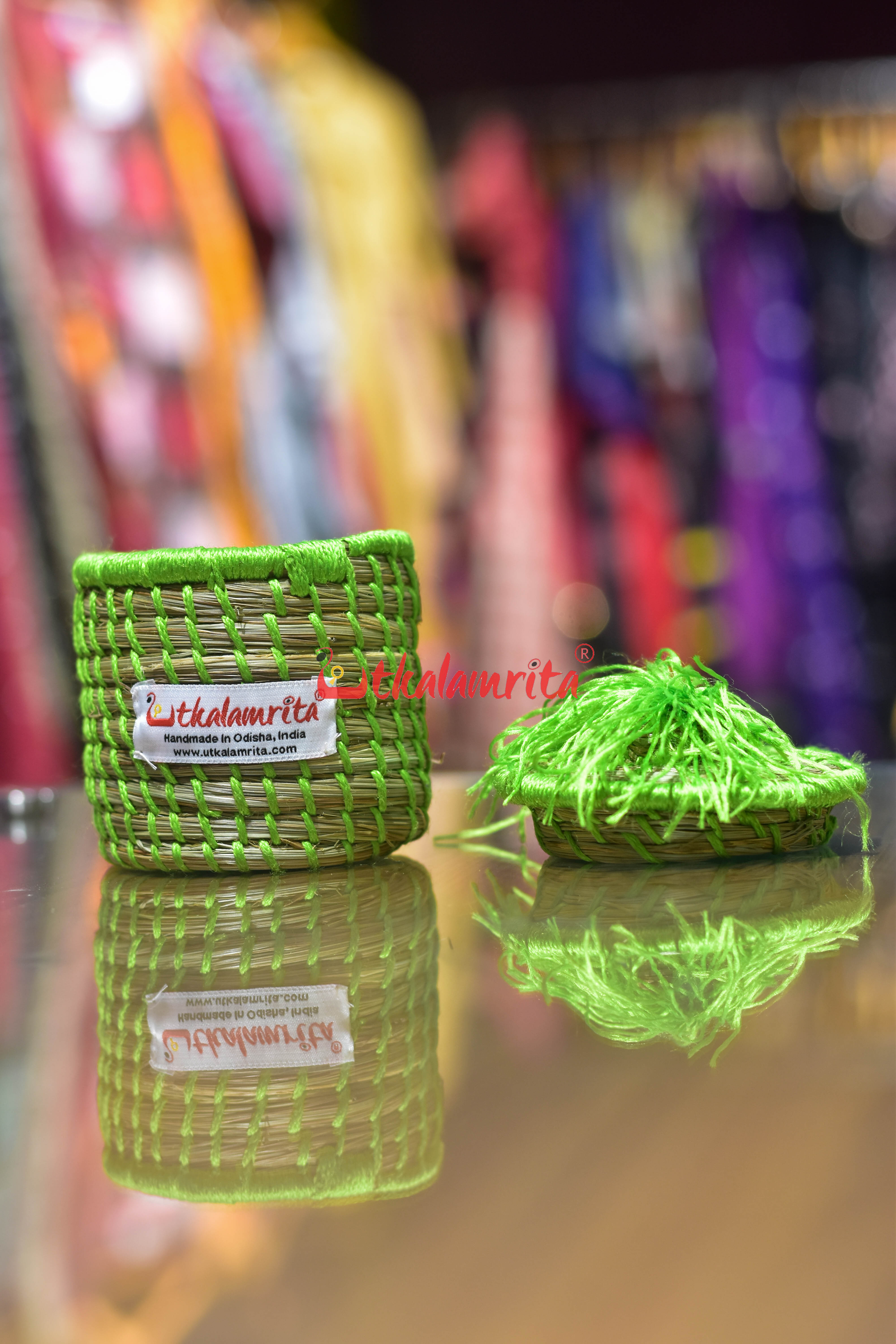 Sabai Grass Chuti Thread Jewellery Box Green