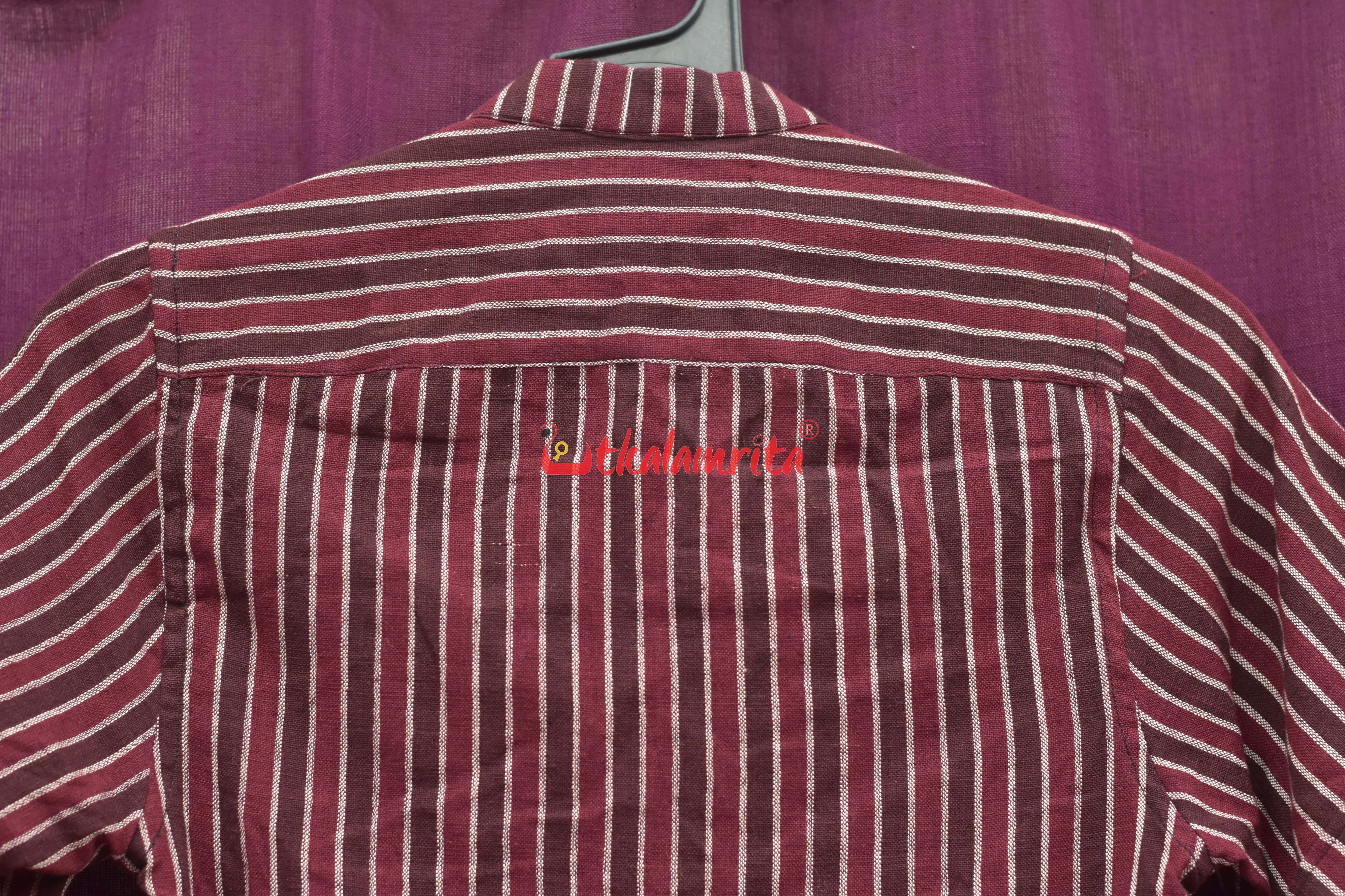 Maroon Coffee Lines Kotpad (kids Shirt)