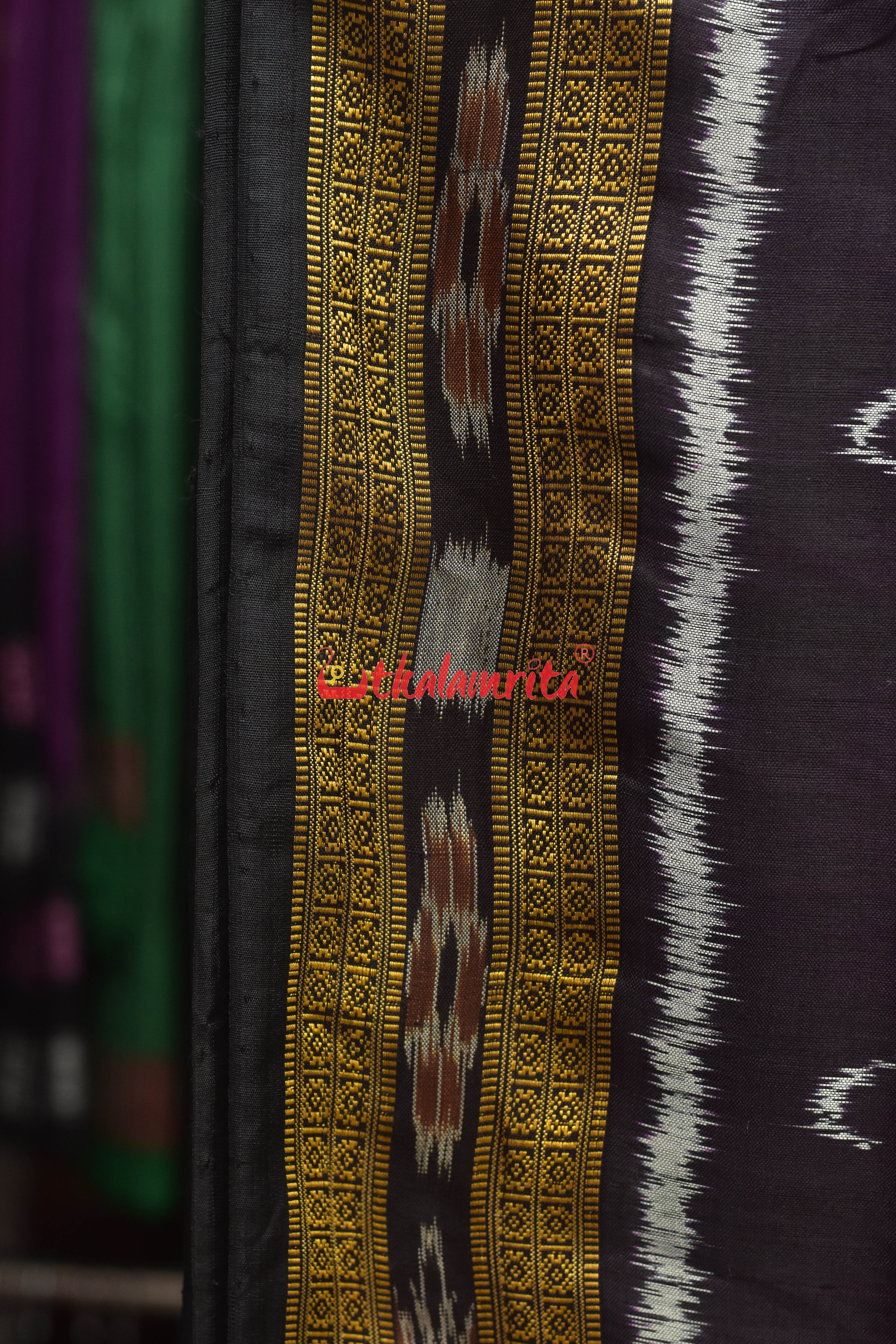 Black Pink Thikiri Pasapali with Tribal Khandua Silk Saree