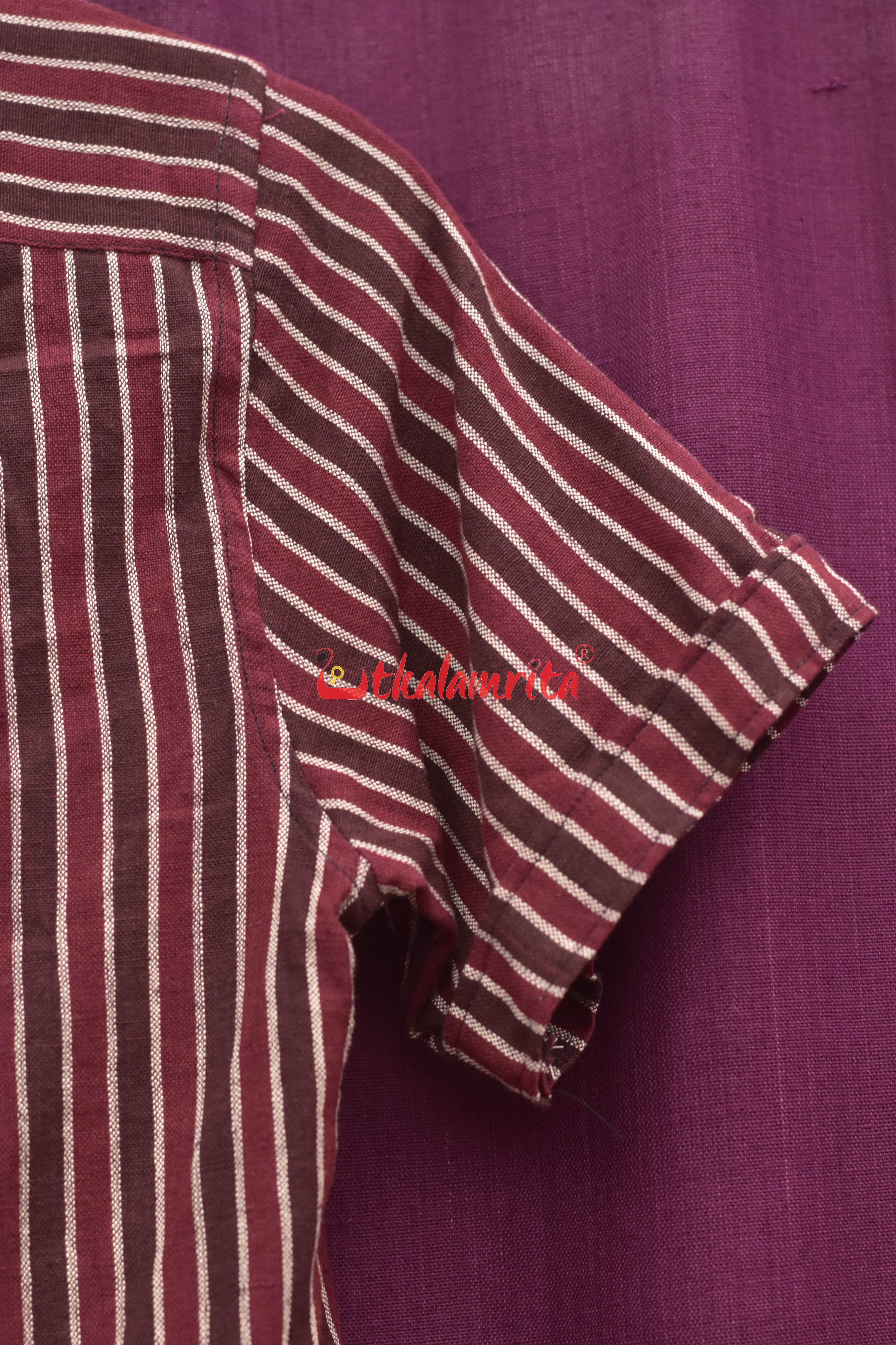 Maroon Coffee Lines Kotpad (kids Shirt)