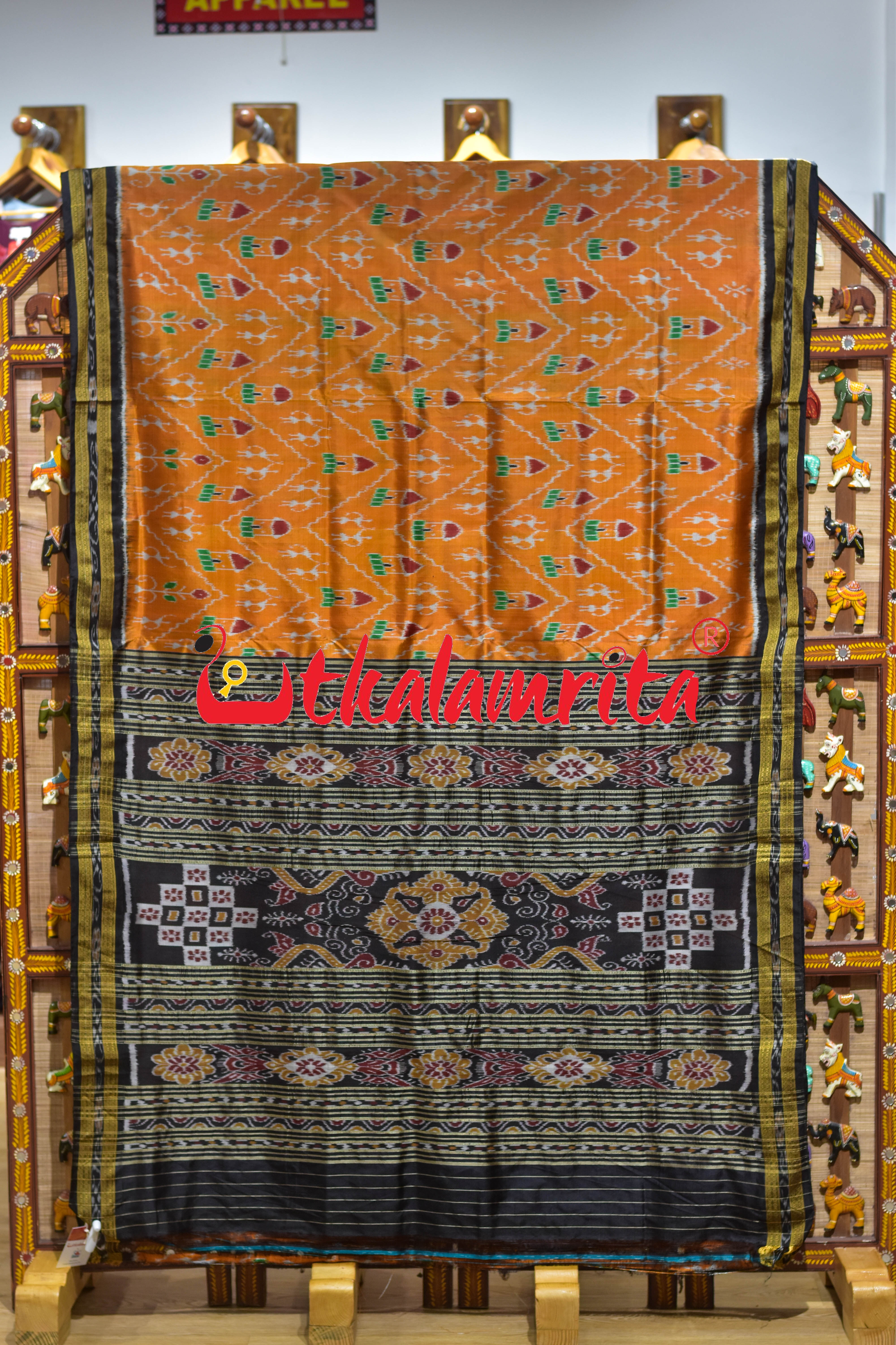 Mustard House Tribals Khandua Silk Saree