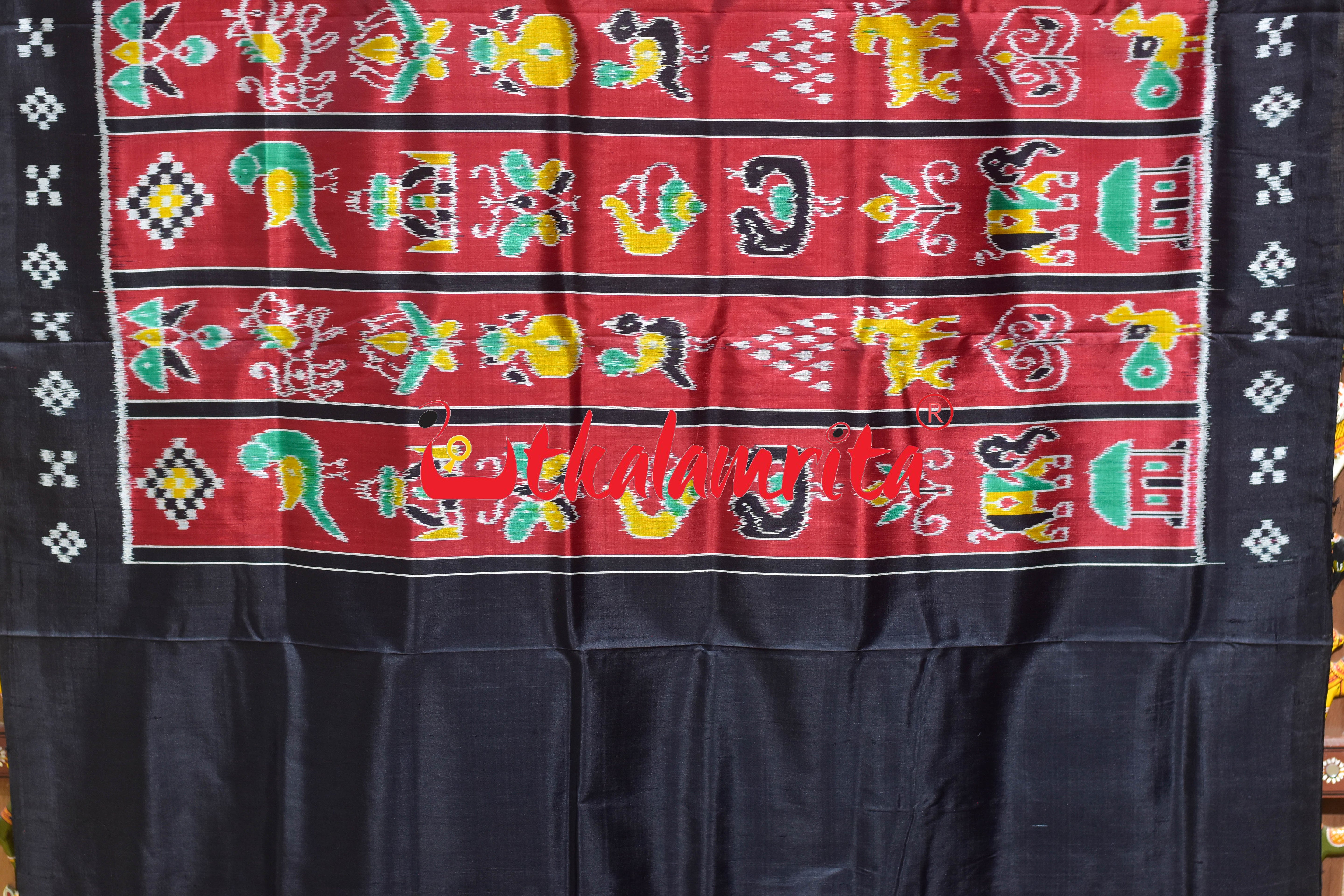 Maroon Black Pasapali Border Nabakothi Silk Saree