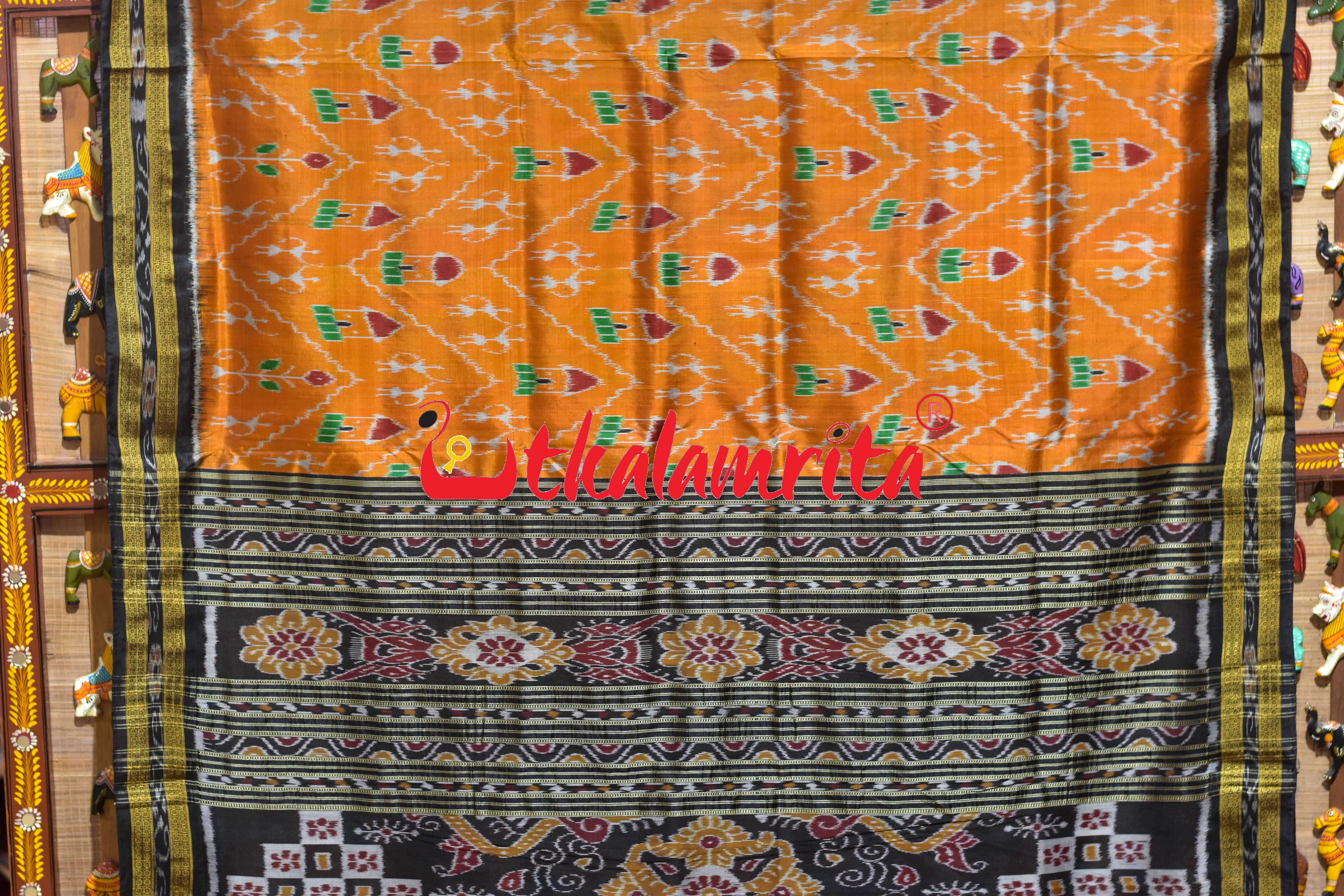 Mustard House Tribals Khandua Silk Saree