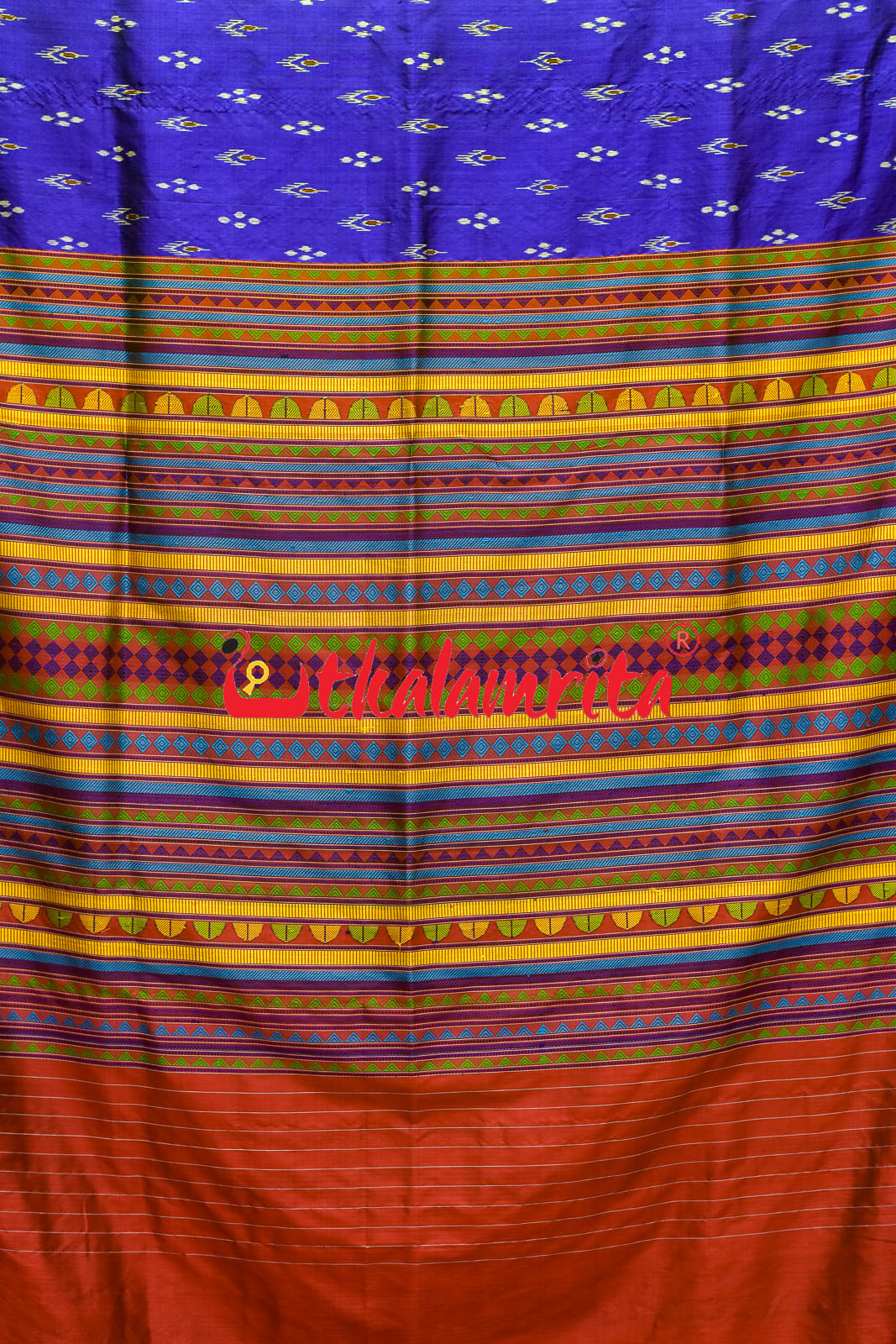 Blue Red Mayurachandrika Dongria Silk Saree