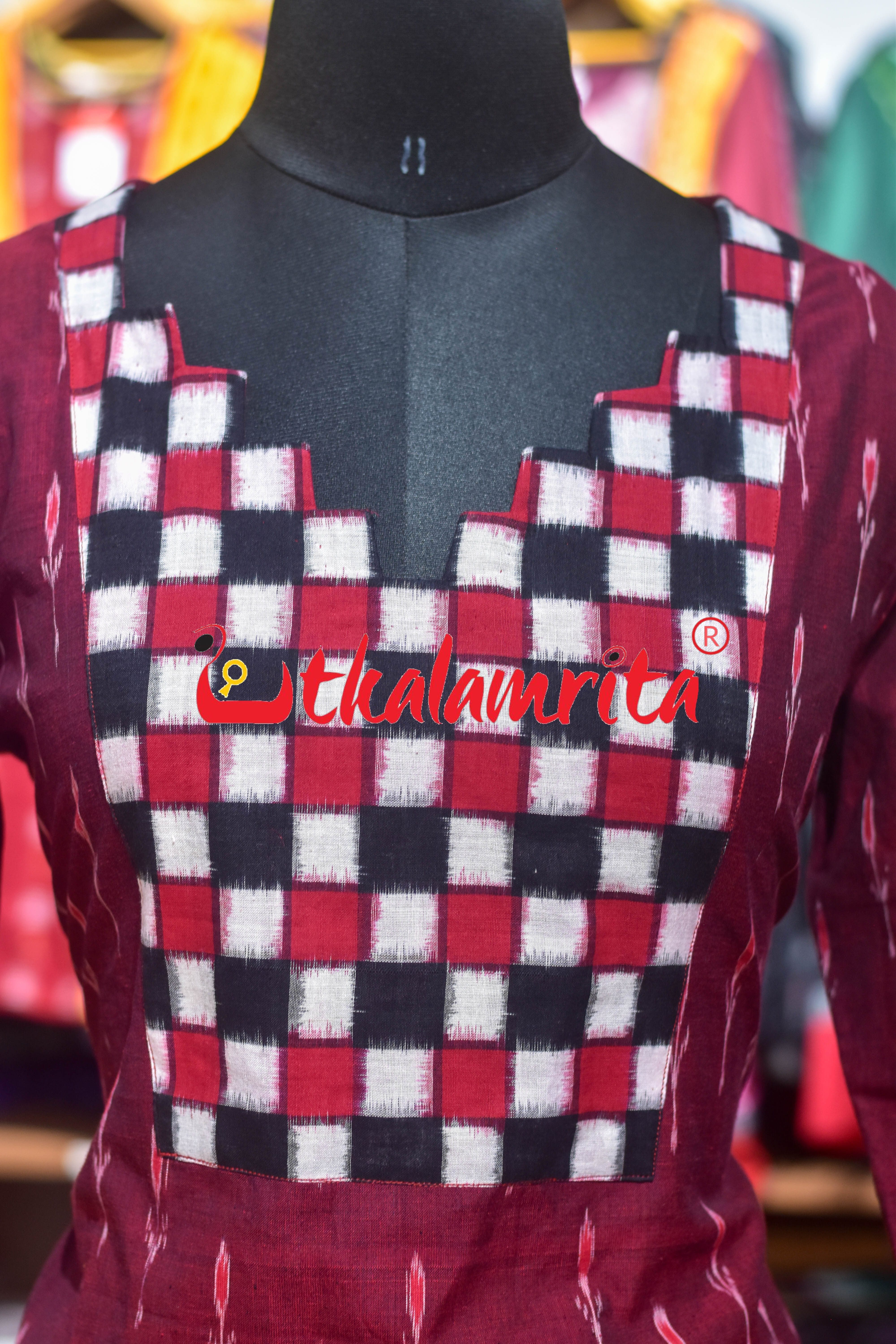 Maroon Labanga Total Pasapali (Ladies Kurti)