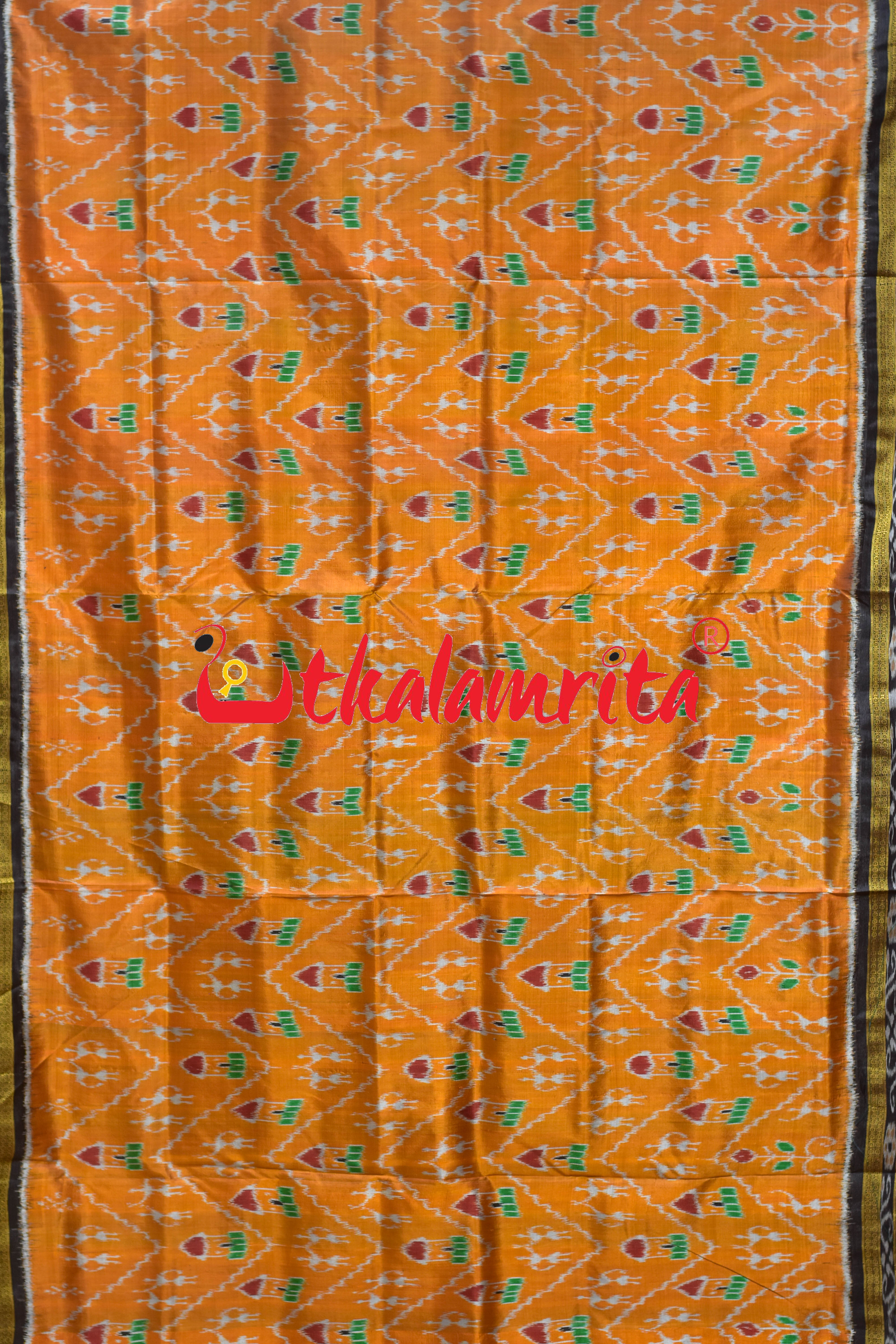 Mustard House Tribals Khandua Silk Saree