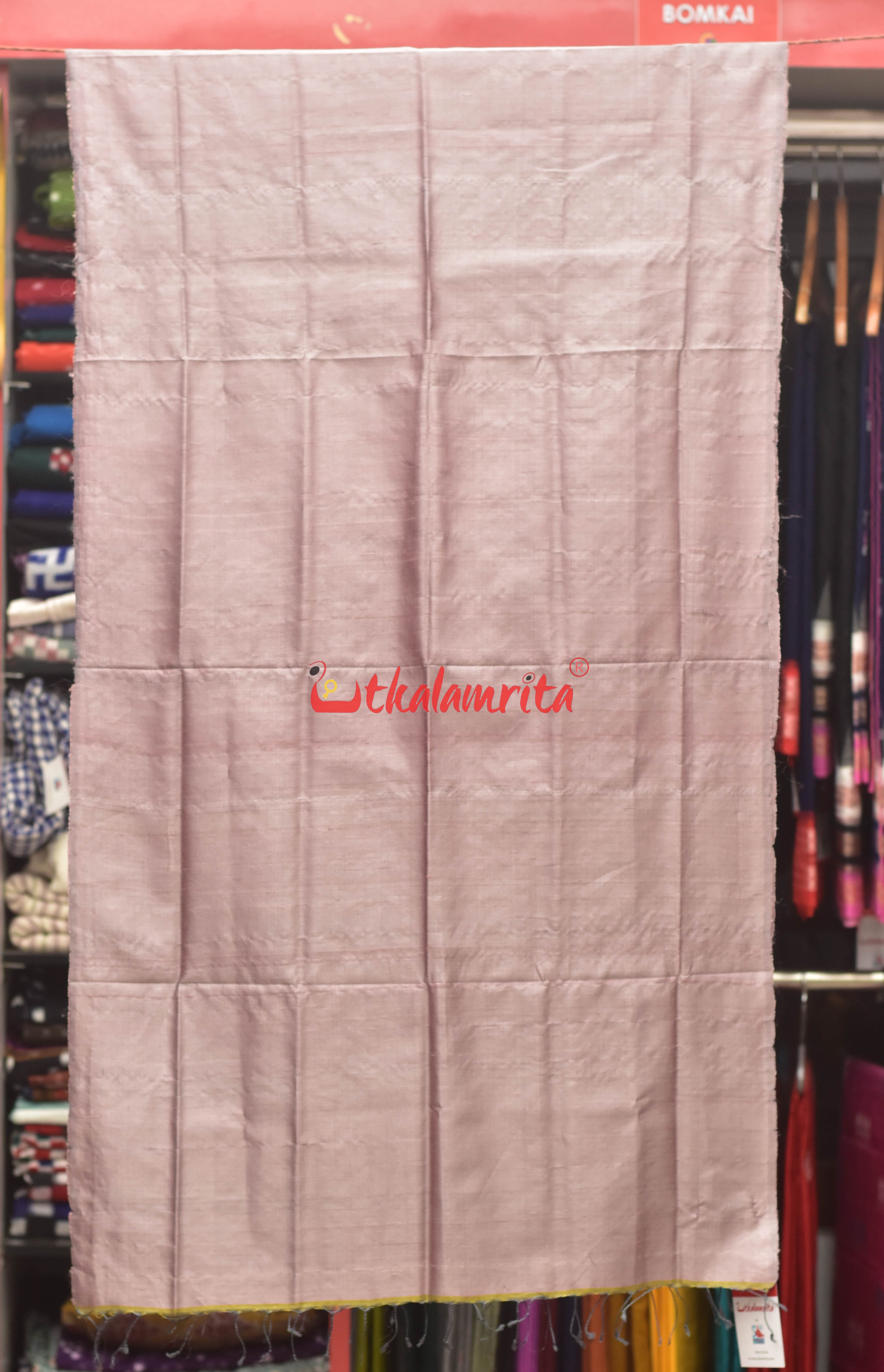 Onion Pink Fine Tussar Plain (Stole)