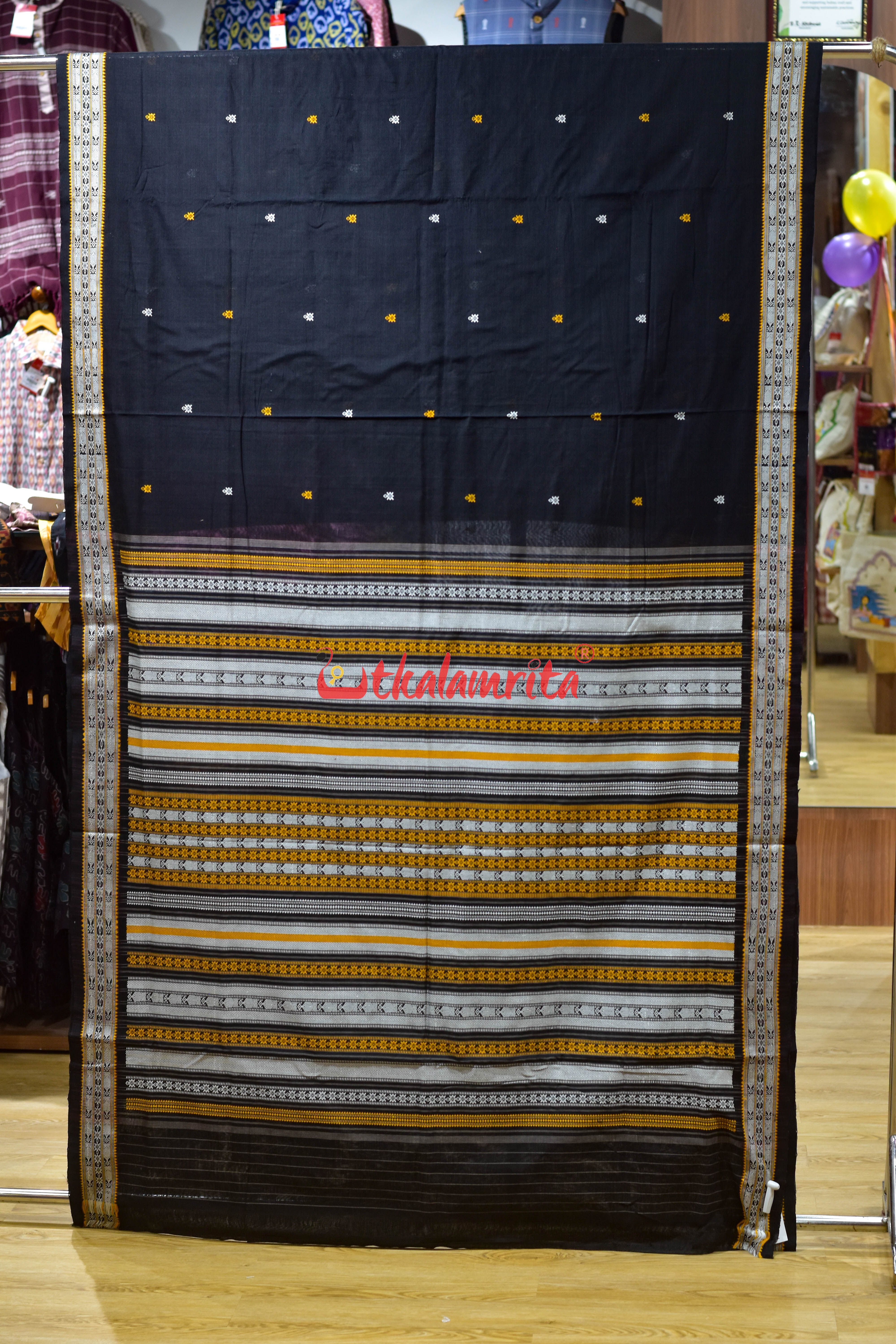 Nuapatna Habaspuri Black Cotton Saree
