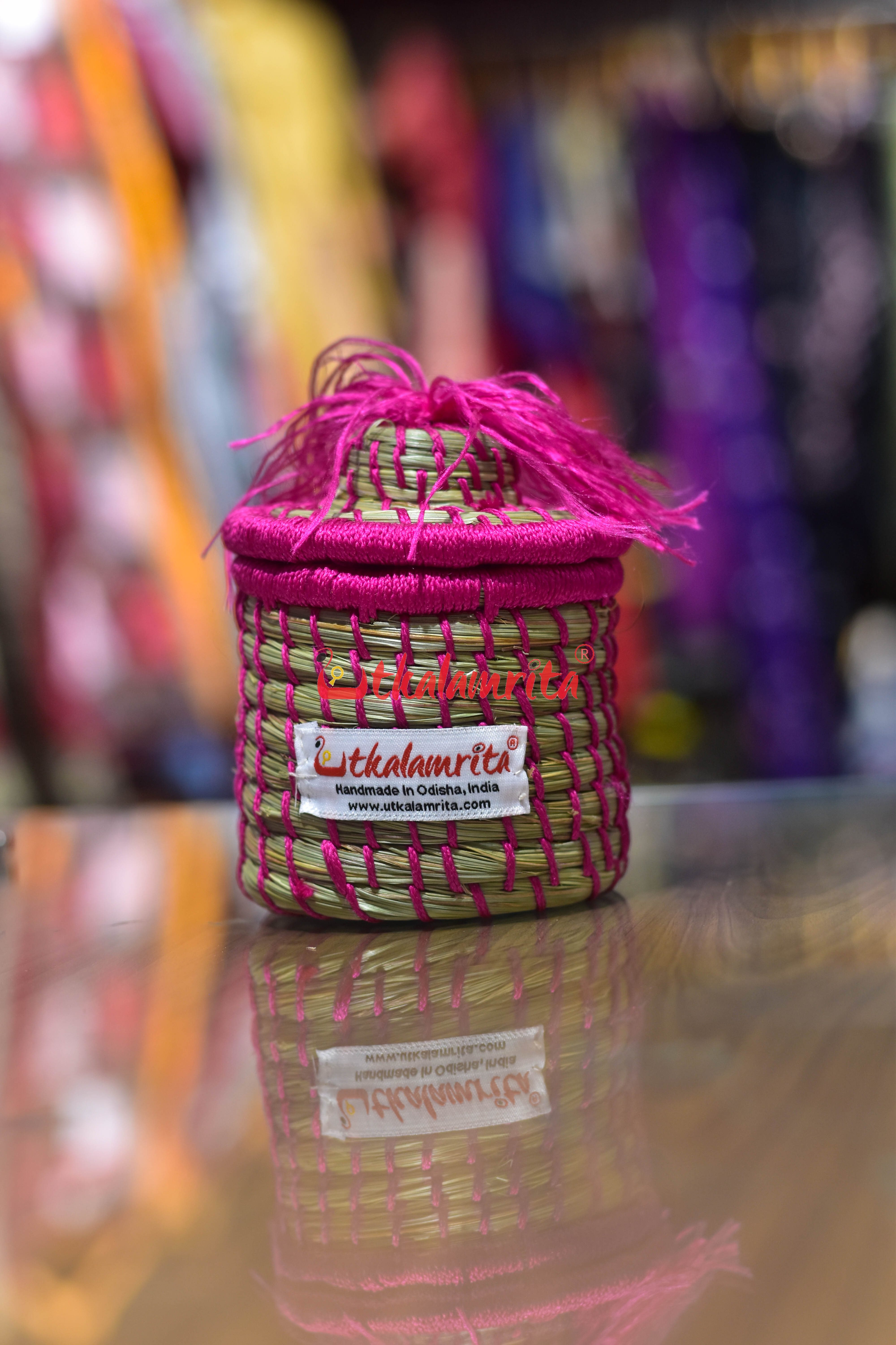 Sabai Grass Chuti Thread Jewellery Box Baby Pink