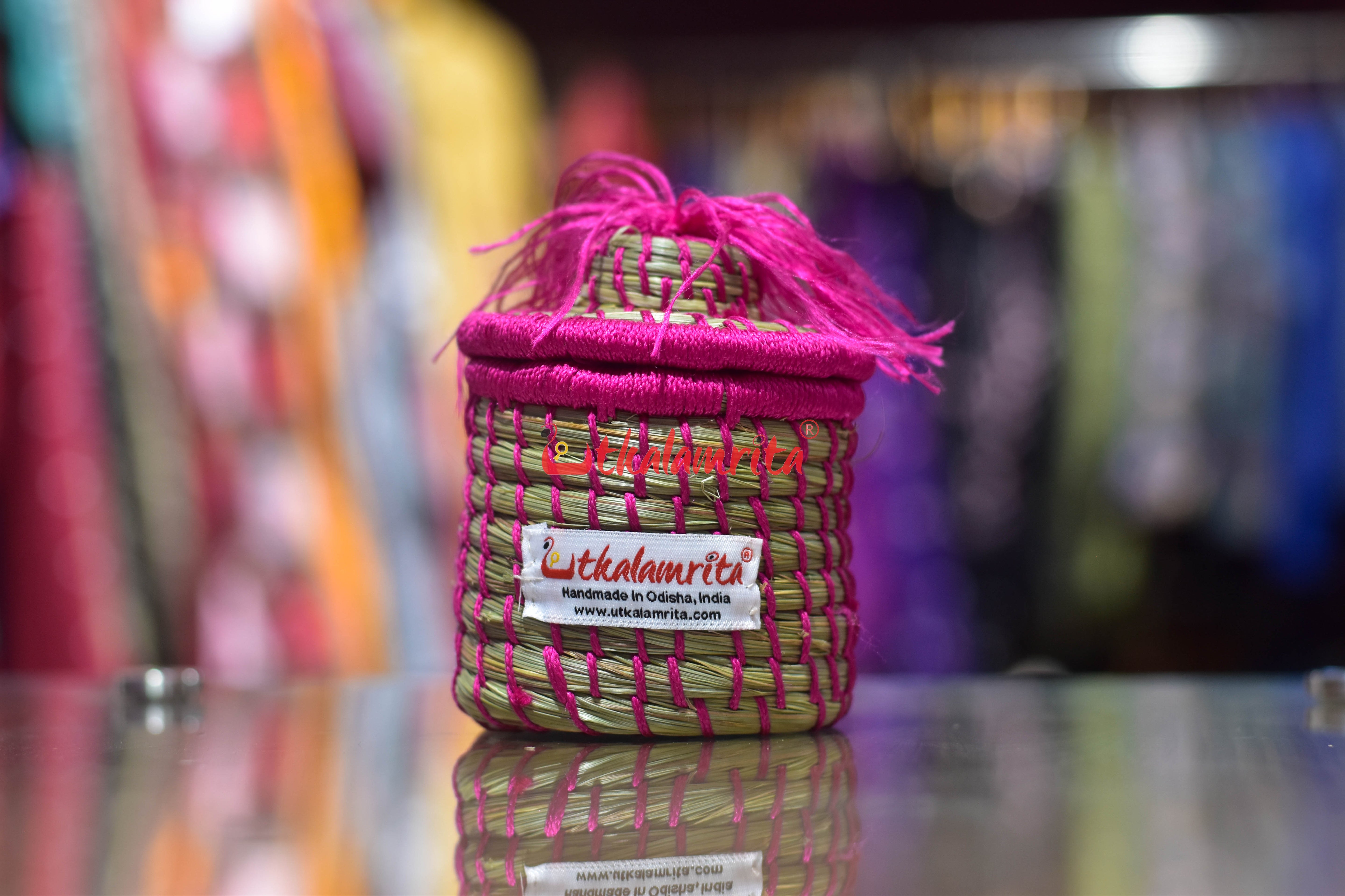 Sabai Grass Chuti Thread Jewellery Box Baby Pink