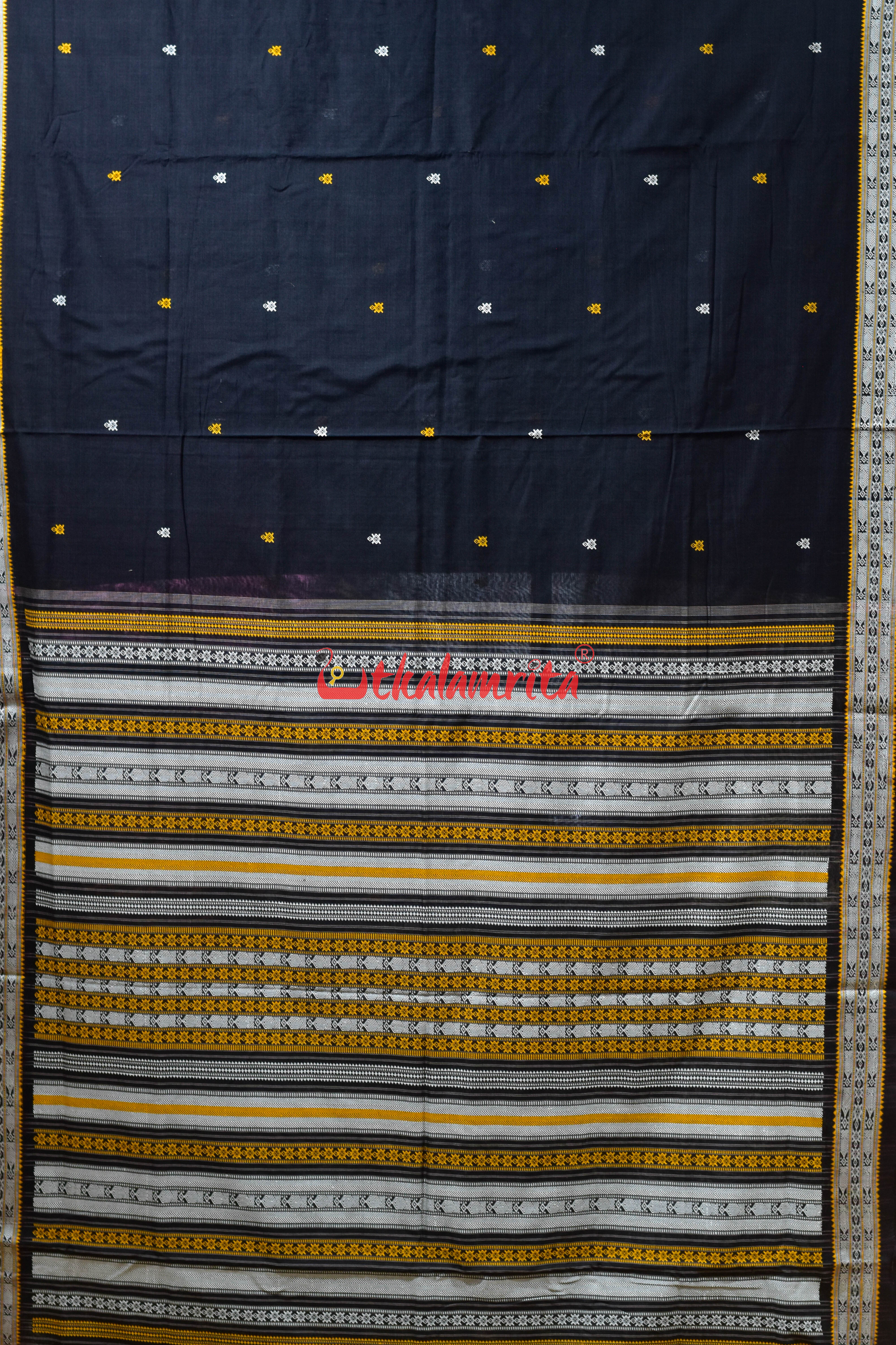 Nuapatna Habaspuri Black Cotton Saree