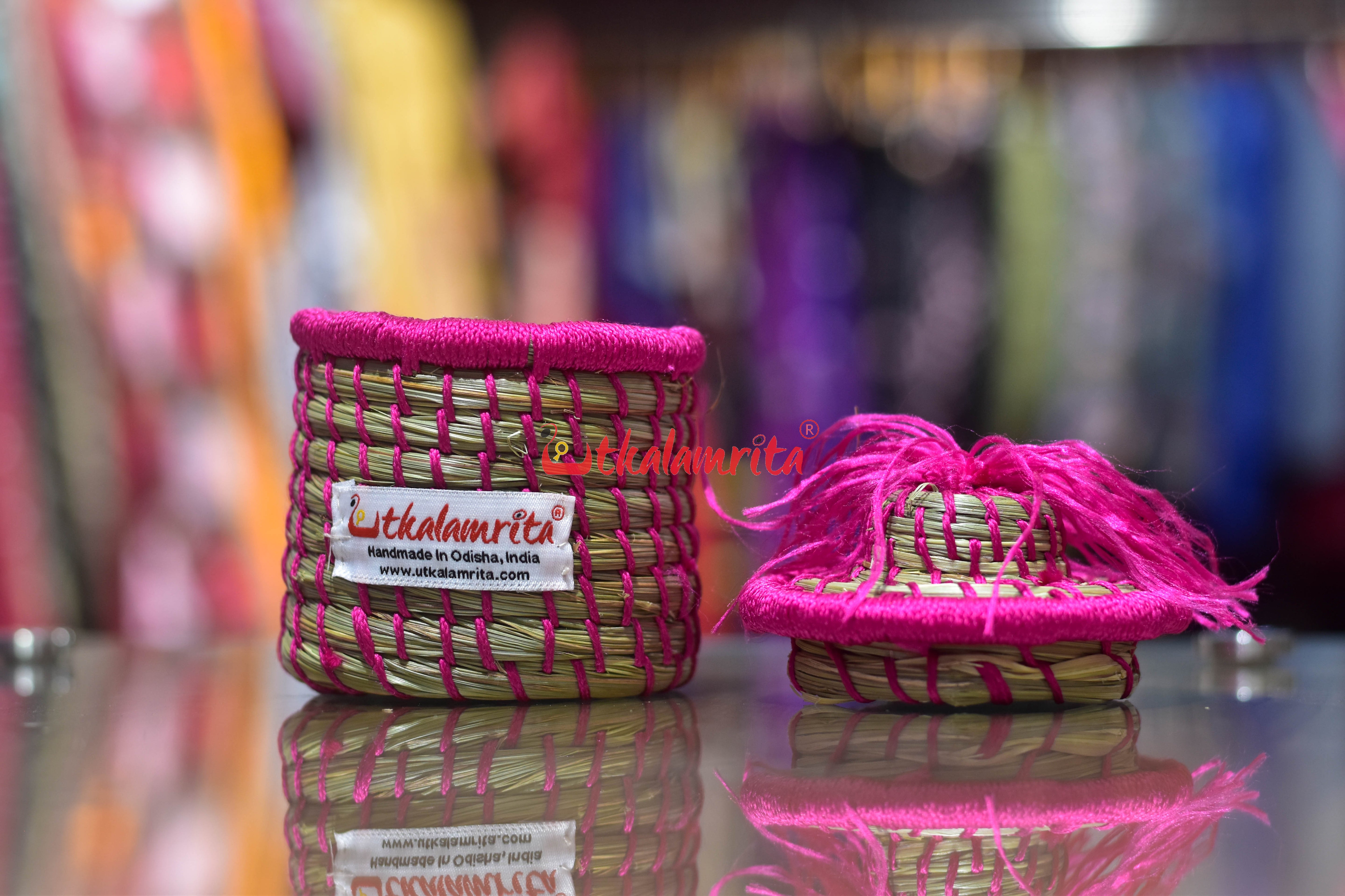 Sabai Grass Chuti Thread Jewellery Box Baby Pink