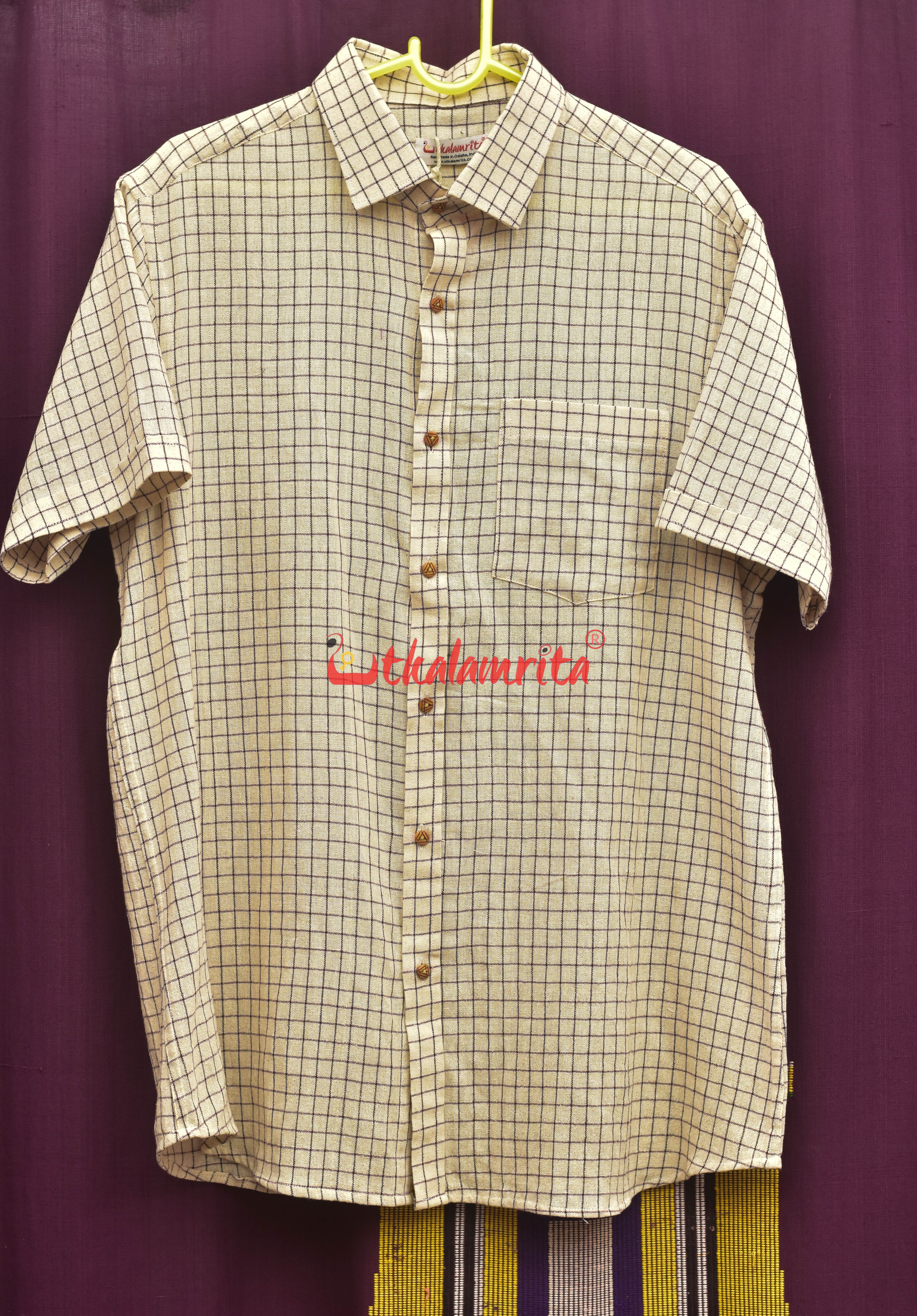 Kotpad Blue White Small Checks (Half Shirt)