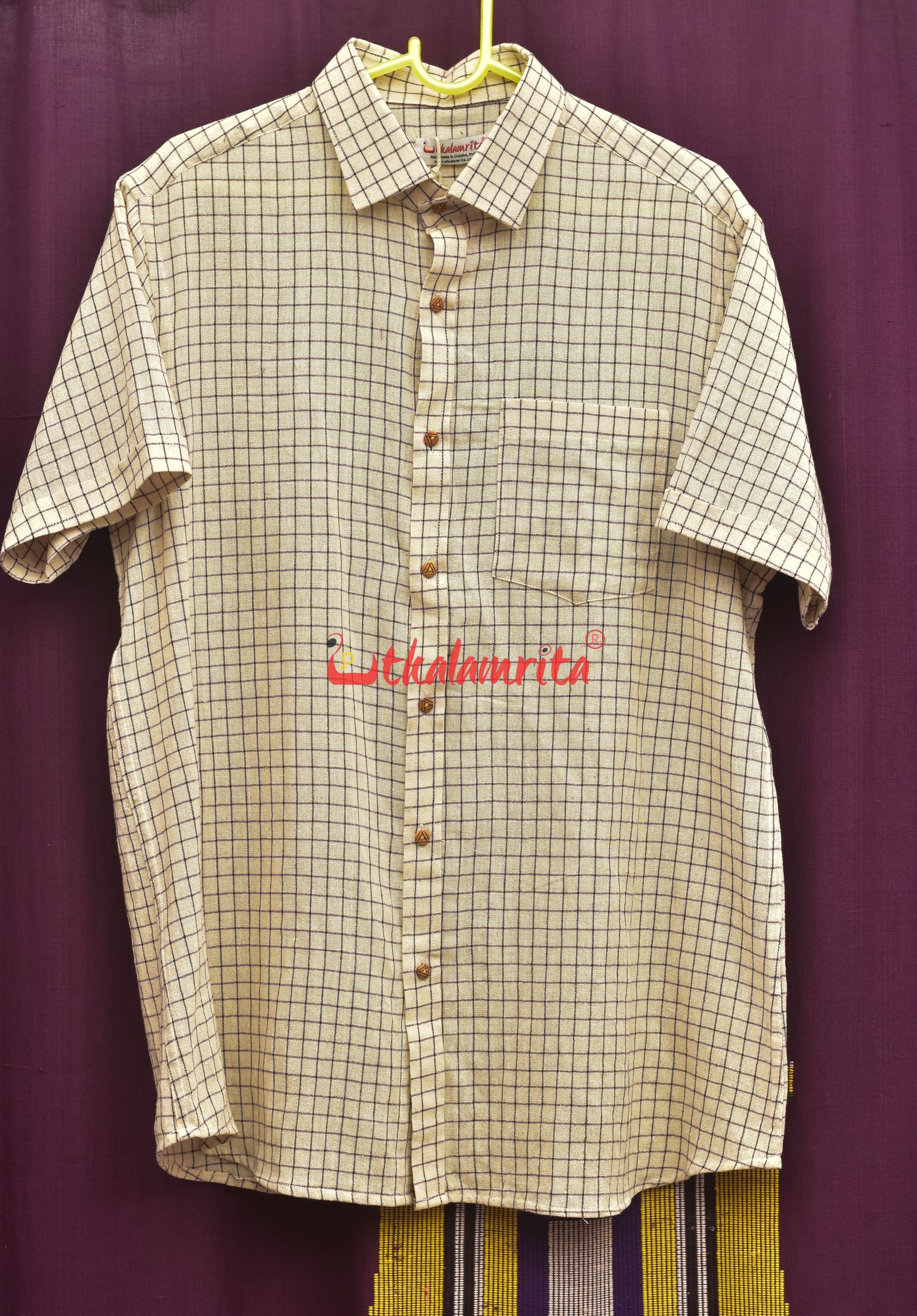 Kotpad Blue White Small Checks (Half Shirt)