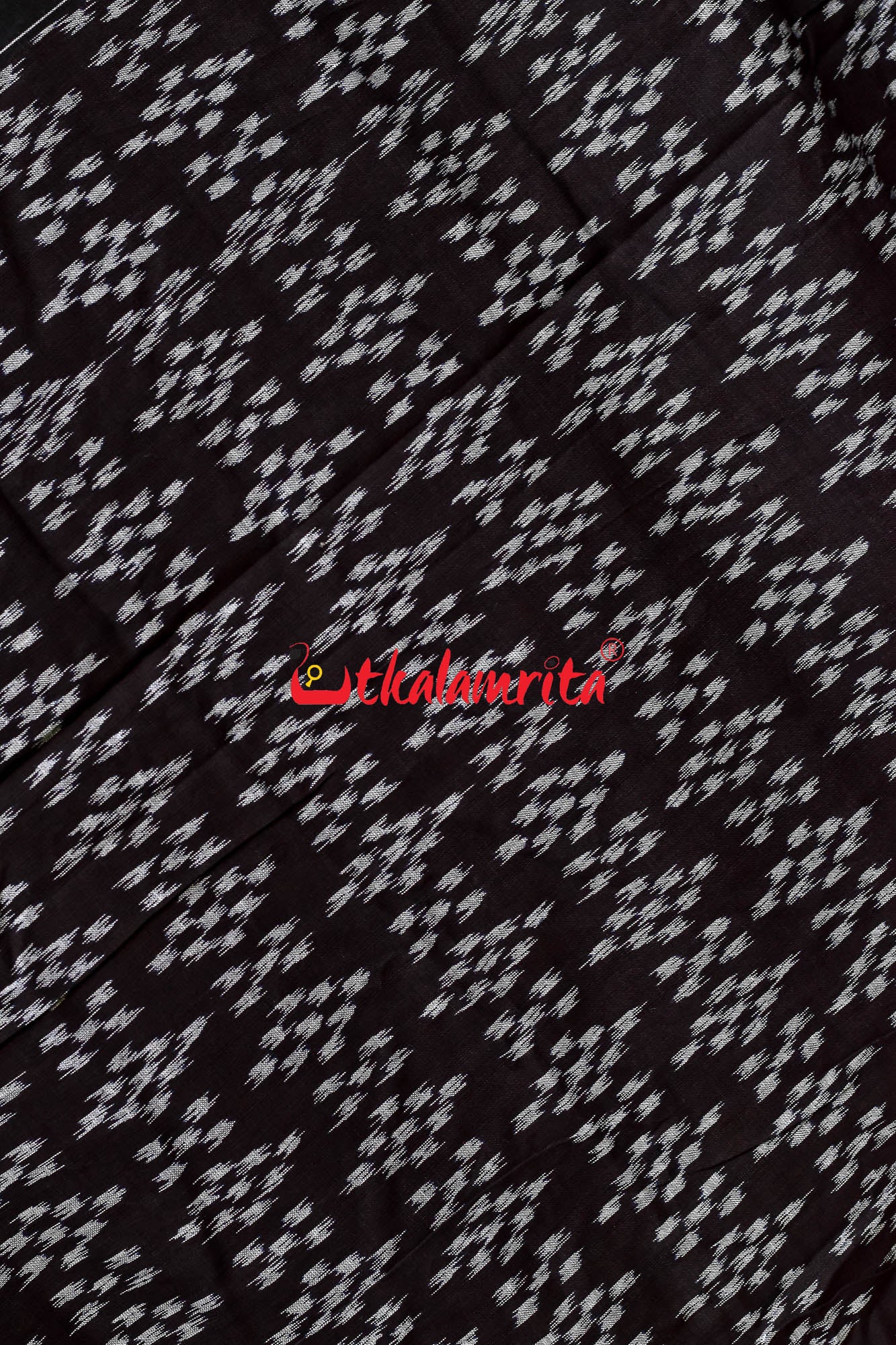 Maroon Diagonal Flower Khandua Cotton Saree