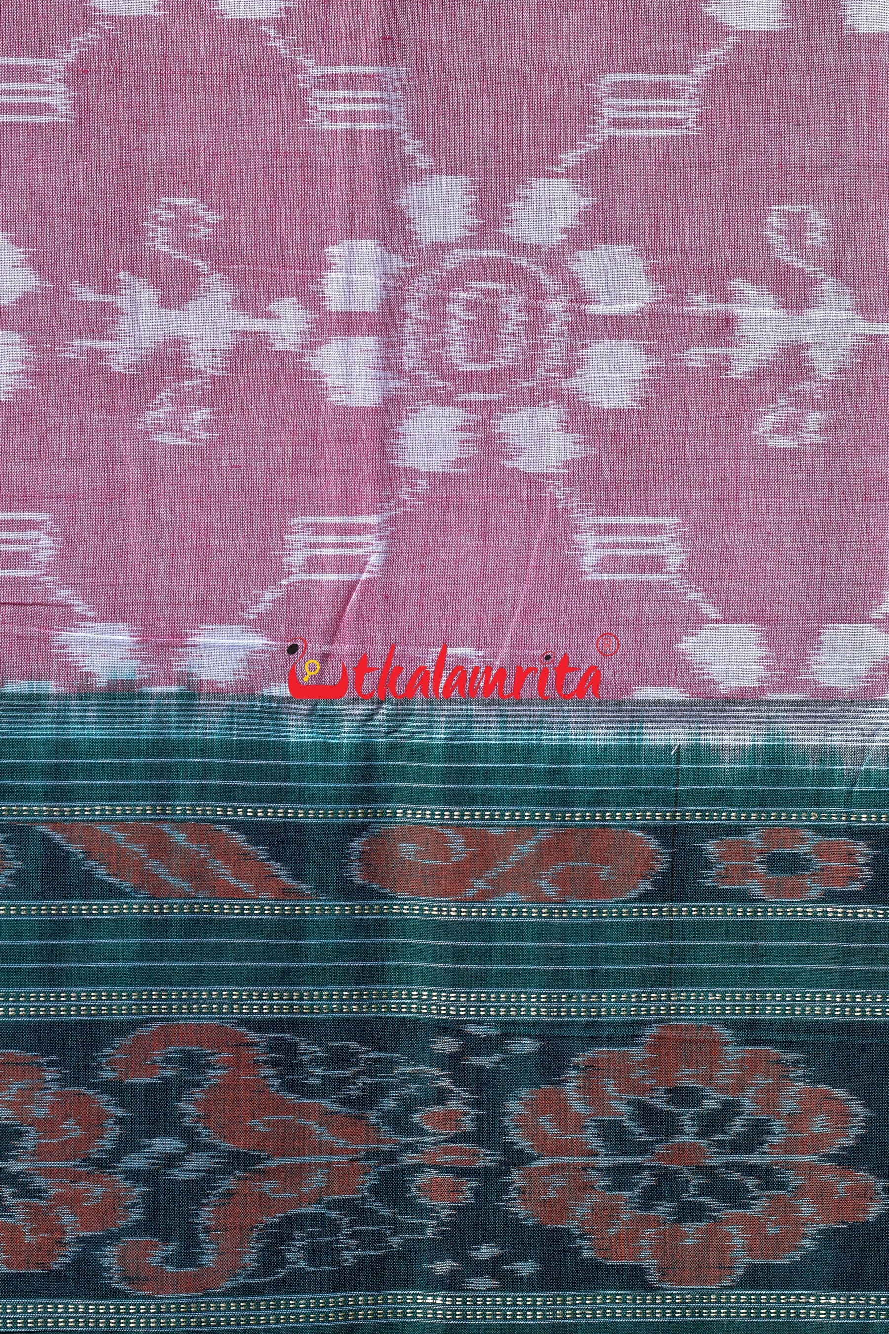 Baby Pink Tribal Khandua Cotton Saree with Bp