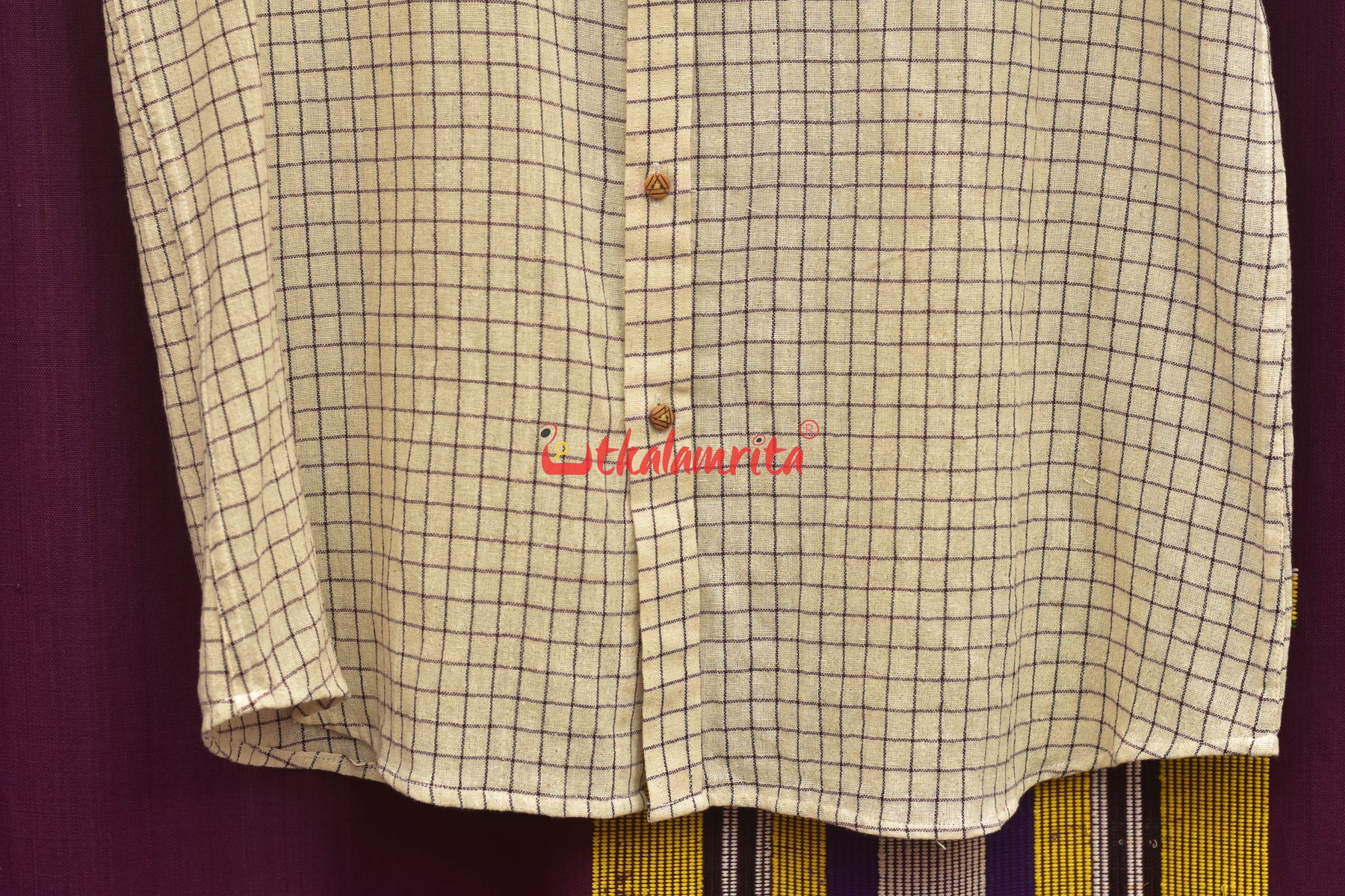 Kotpad Blue White Small Checks (Half Shirt)