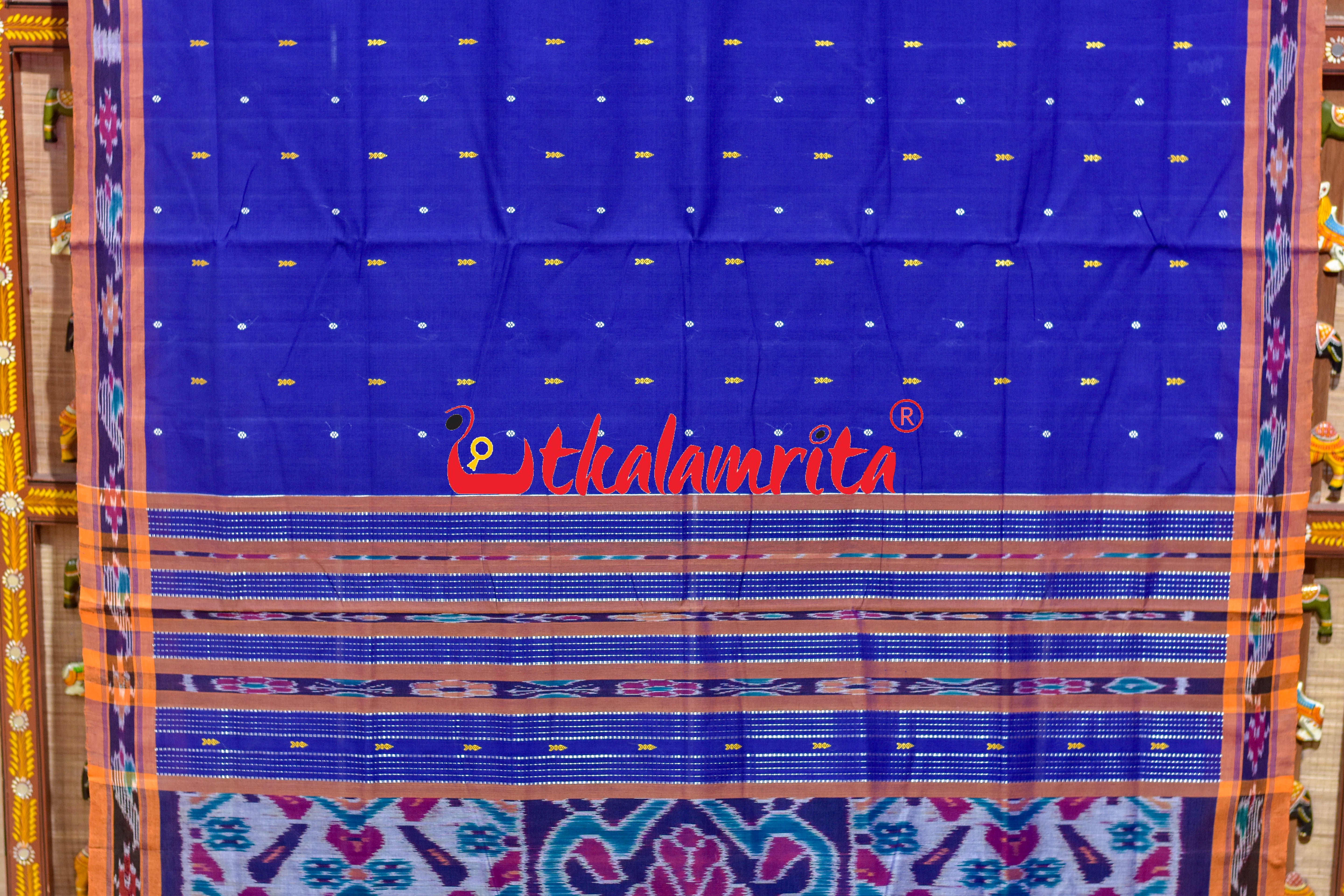 Purple Orange Chadhei Pittala Single Cotton Saree