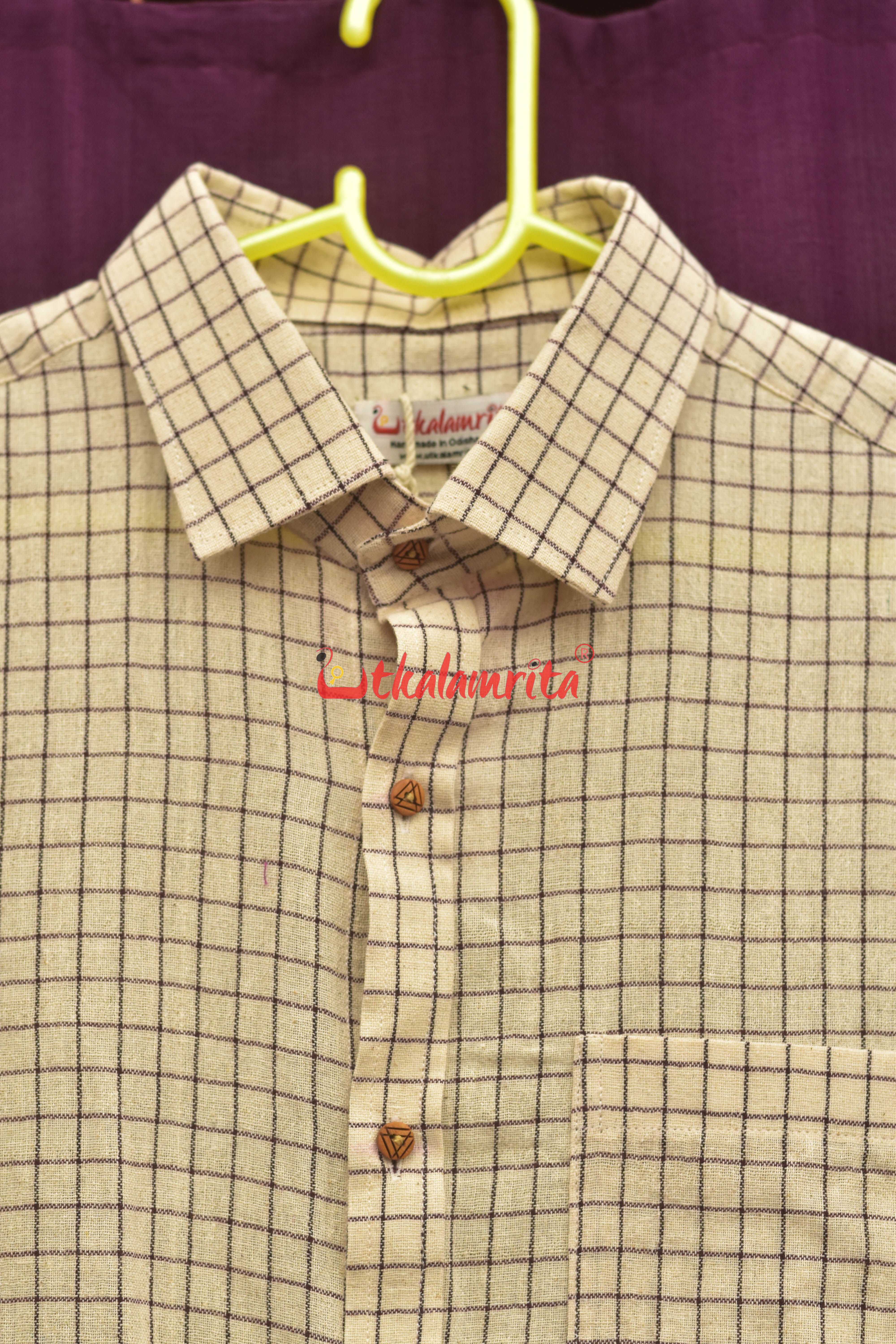 Kotpad Blue White Small Checks (Half Shirt)