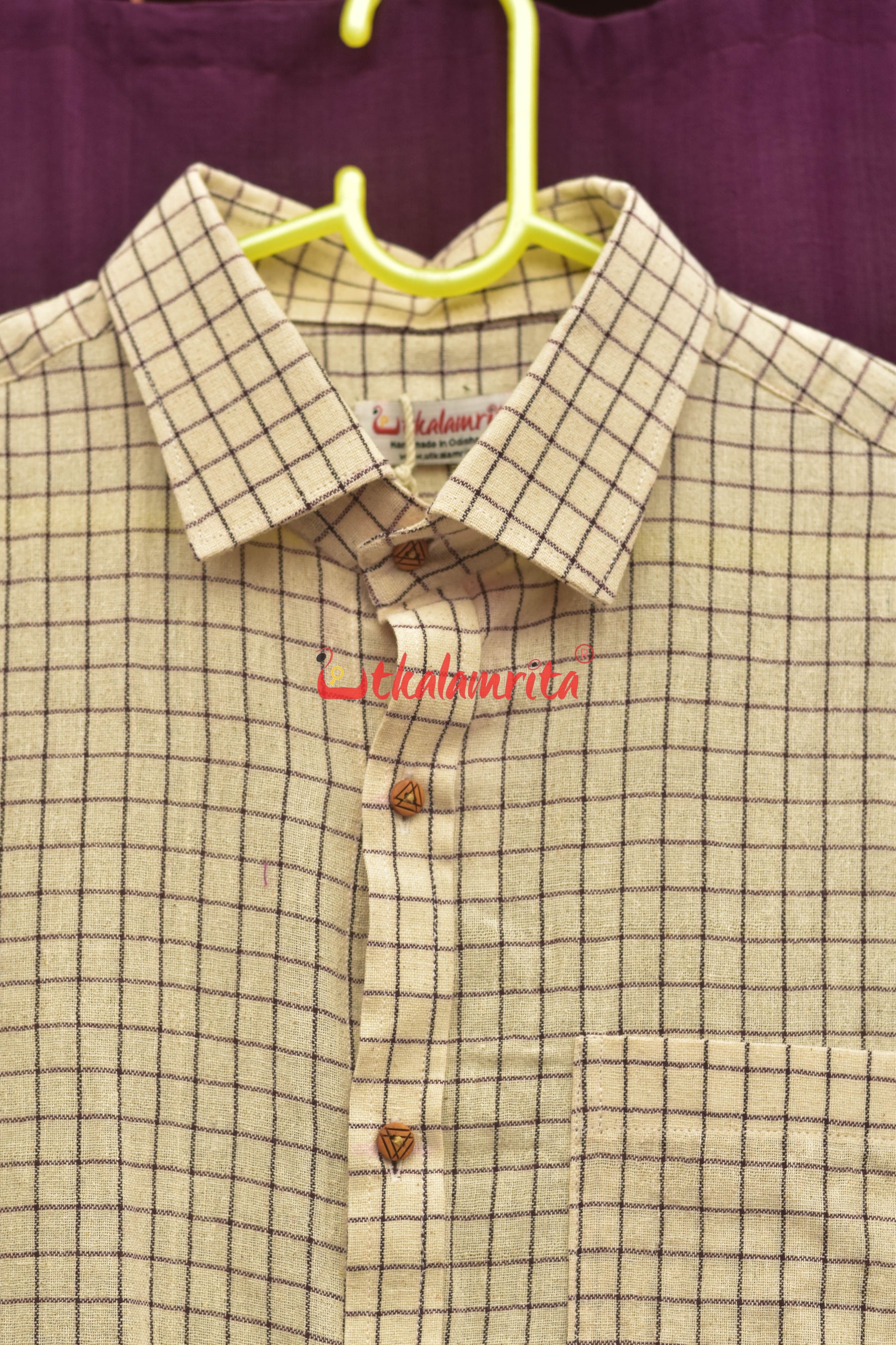 Kotpad Blue White Small Checks (Half Shirt)
