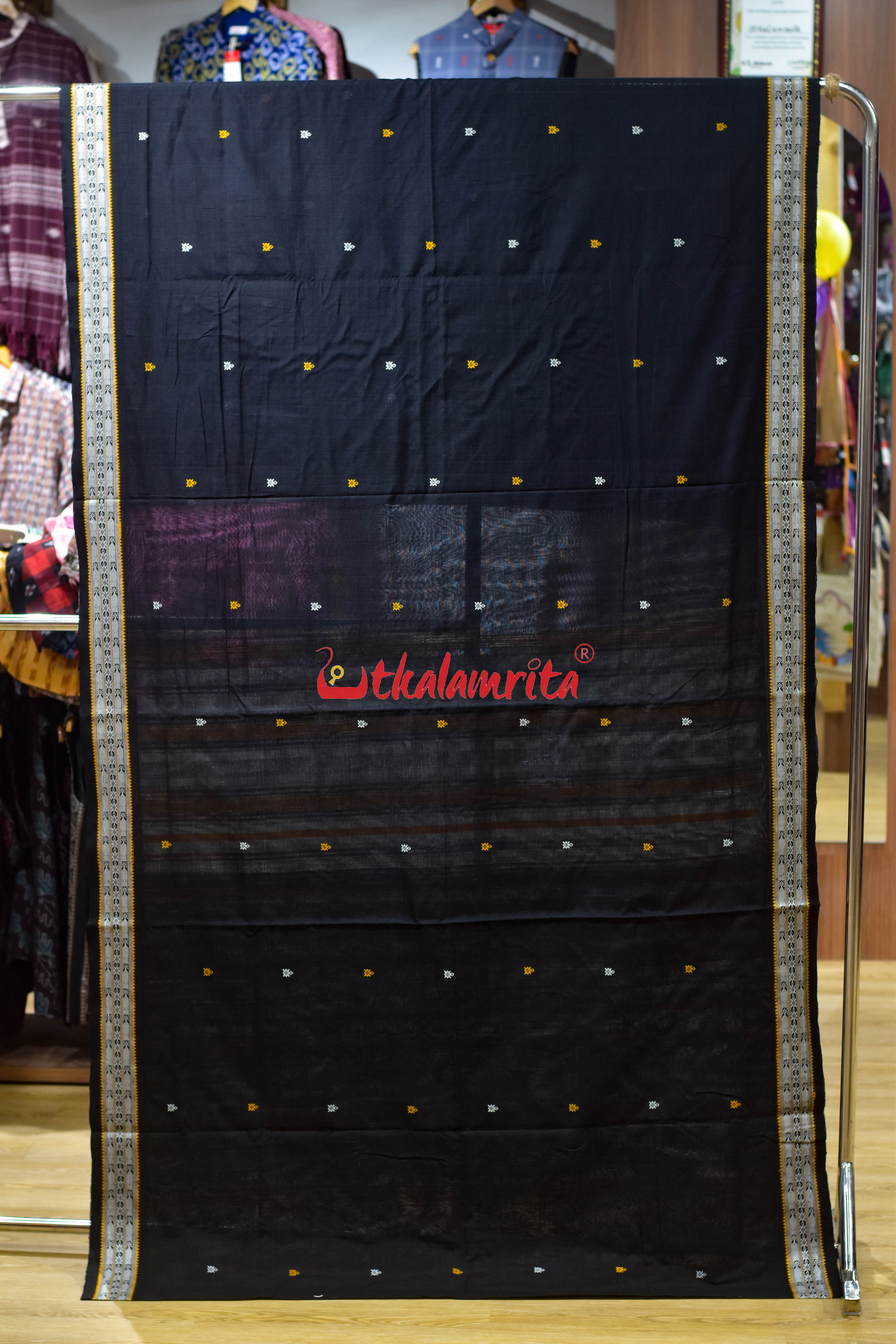 Nuapatna Habaspuri Black Cotton Saree