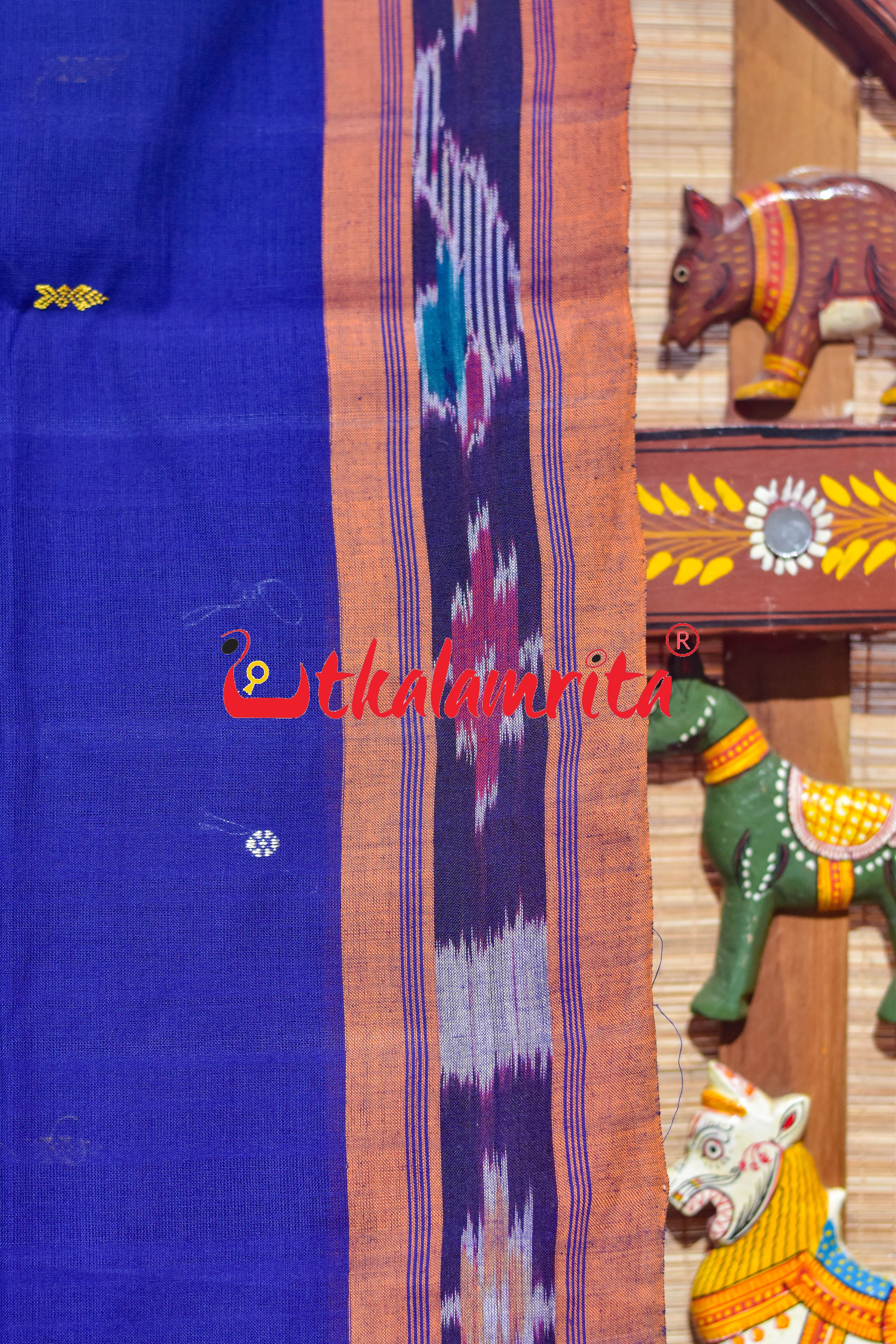 Purple Orange Chadhei Pittala Single Cotton Saree