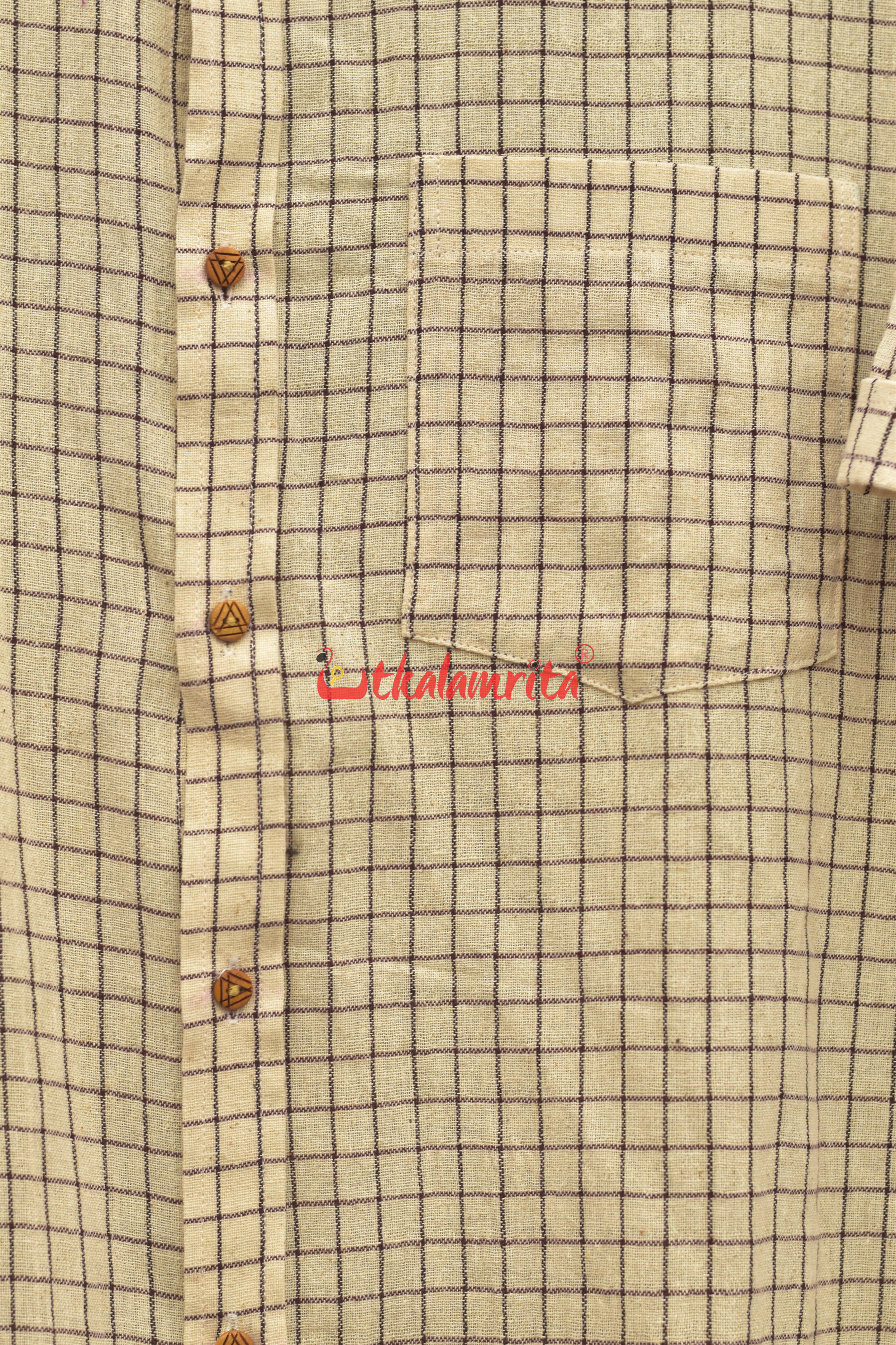 Kotpad Blue White Small Checks (Half Shirt)