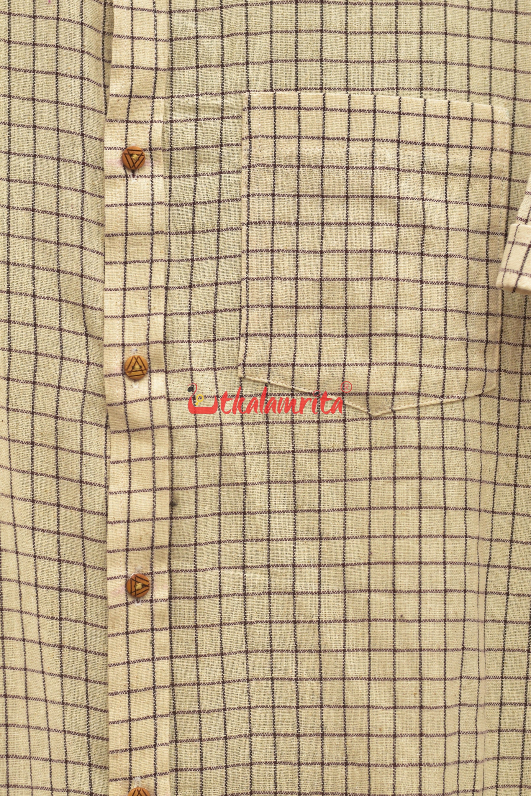 Kotpad Blue White Small Checks (Half Shirt)